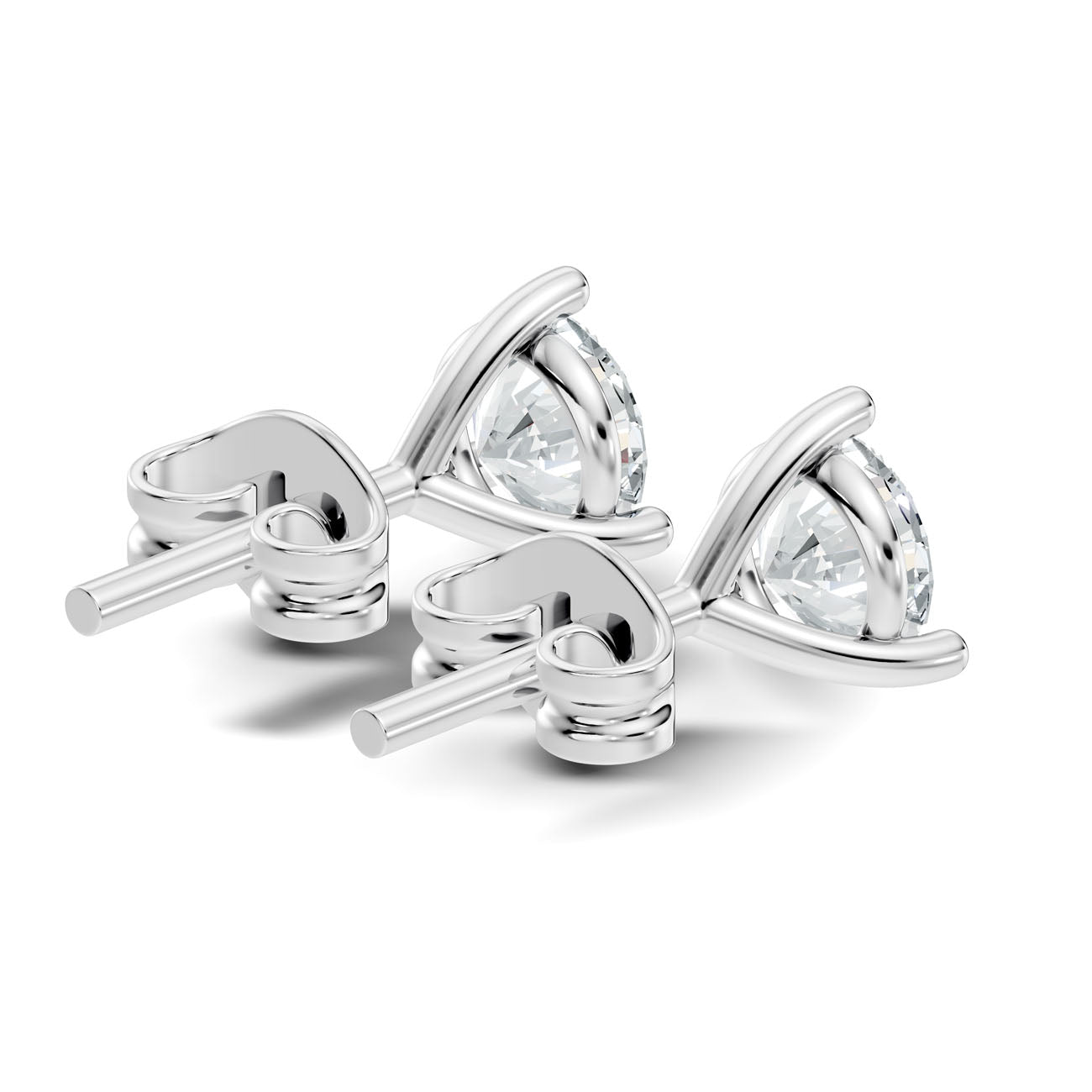 2.00 Ct. Round Diamond Solitaire Stud Earrings in Three-Prong Martini Setting (GJSER-98) 8