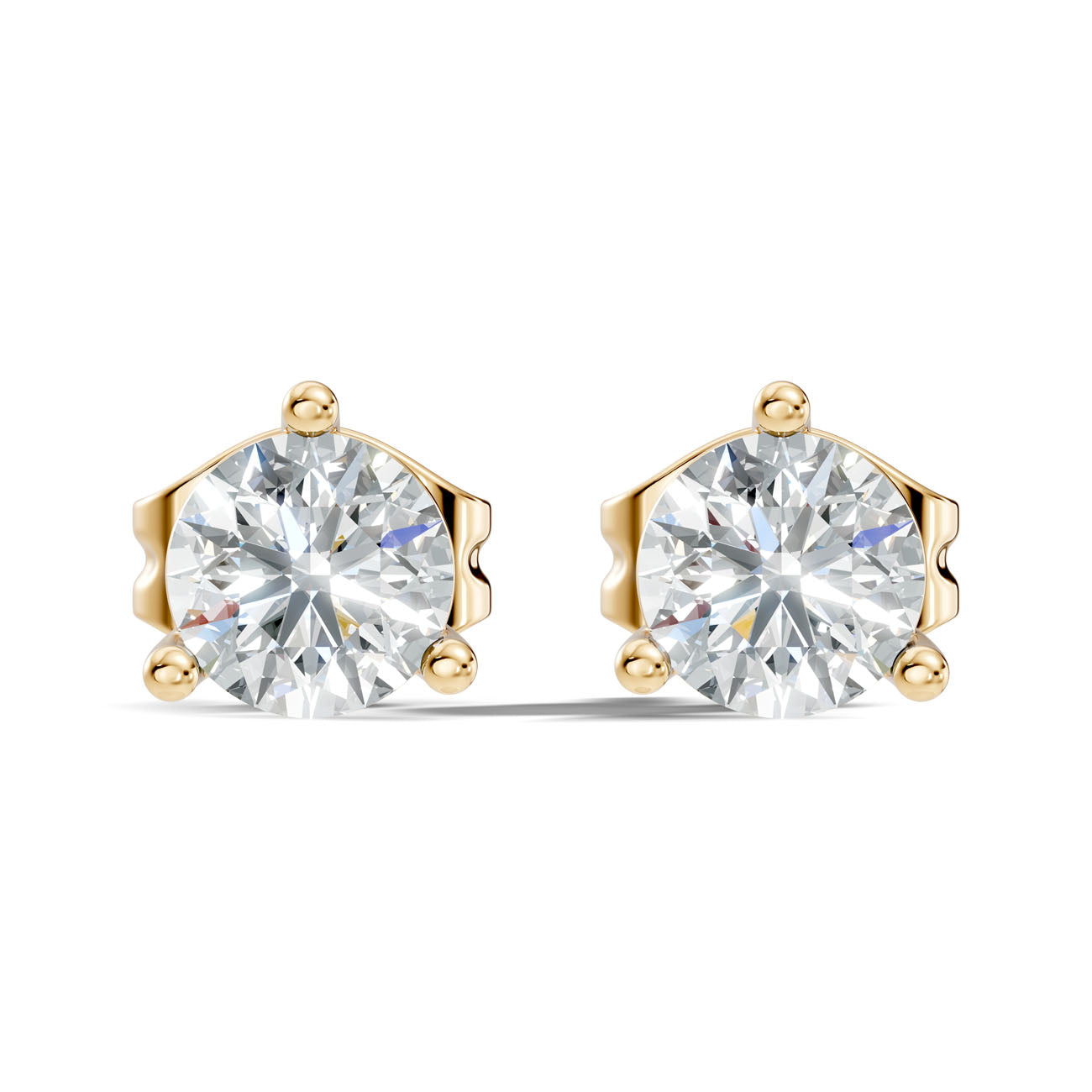 2.00 Ct. Round Diamond Solitaire Stud Earrings in Three-Prong Martini Setting (GJSER-98) 3