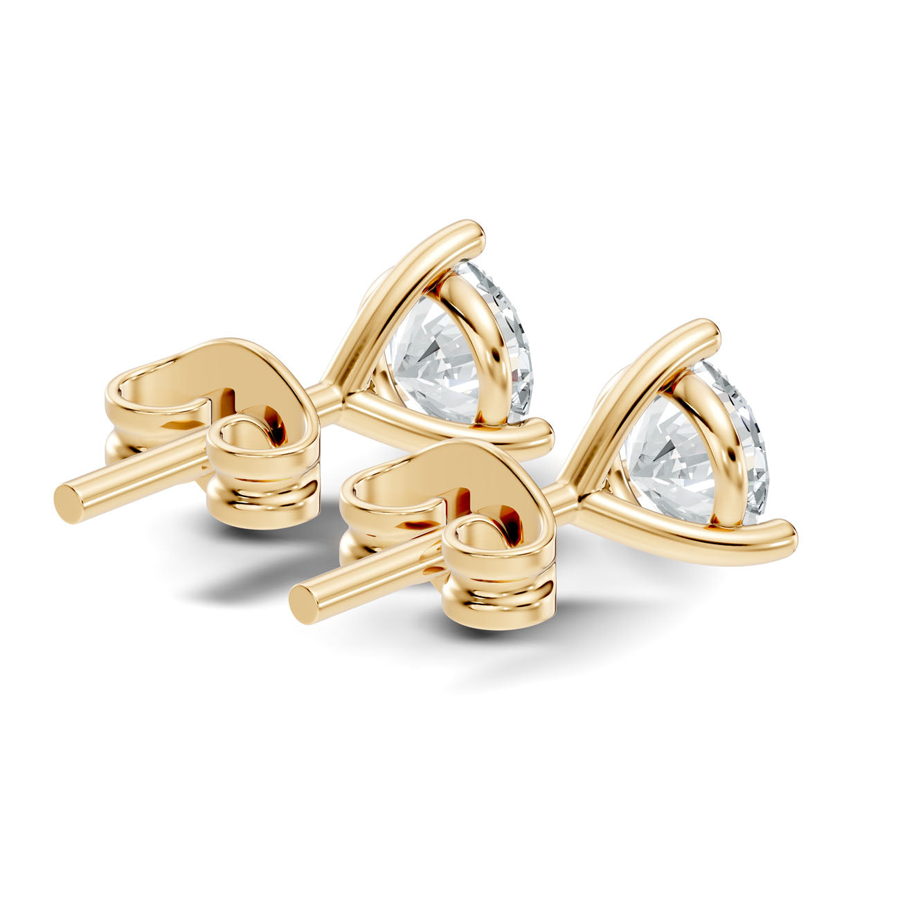 2.00 Ct. Round Diamond Solitaire Stud Earrings in Three-Prong Martini Setting (GJSER-98) 5