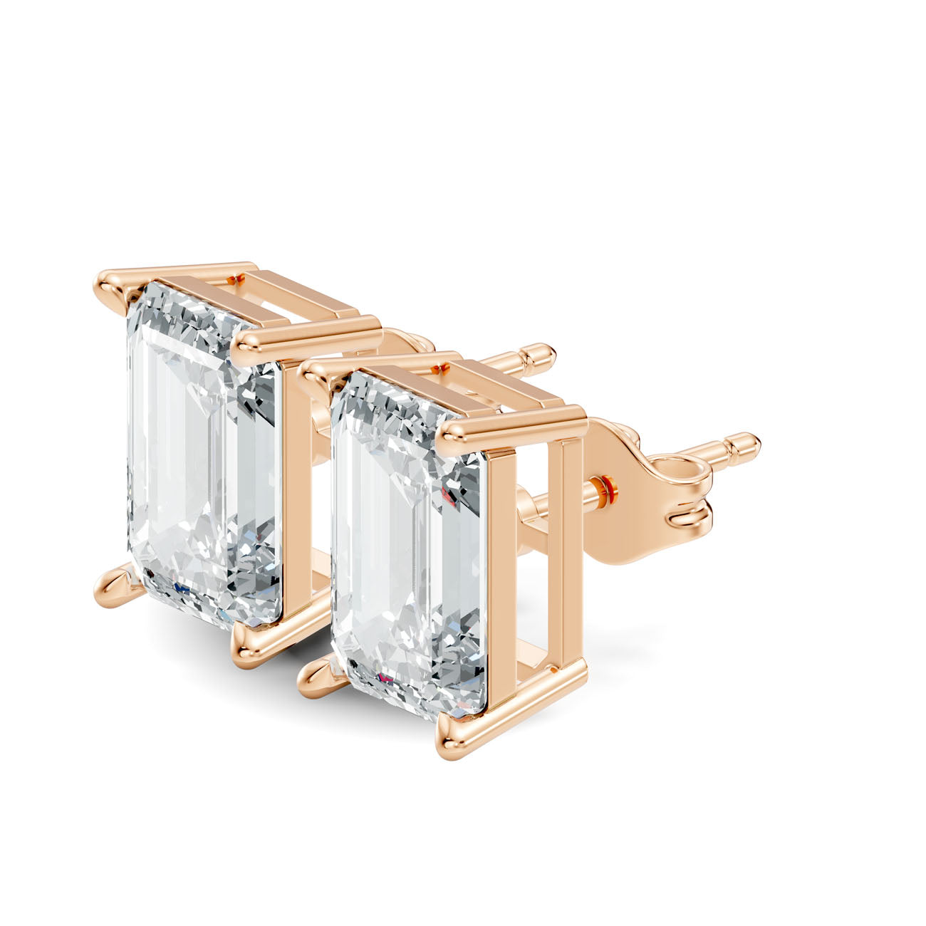 6.40 Ct. Emerald-Cut Diamond Solitaire Stud Earrings in Four-Prong Setting (GJSER-99) 7