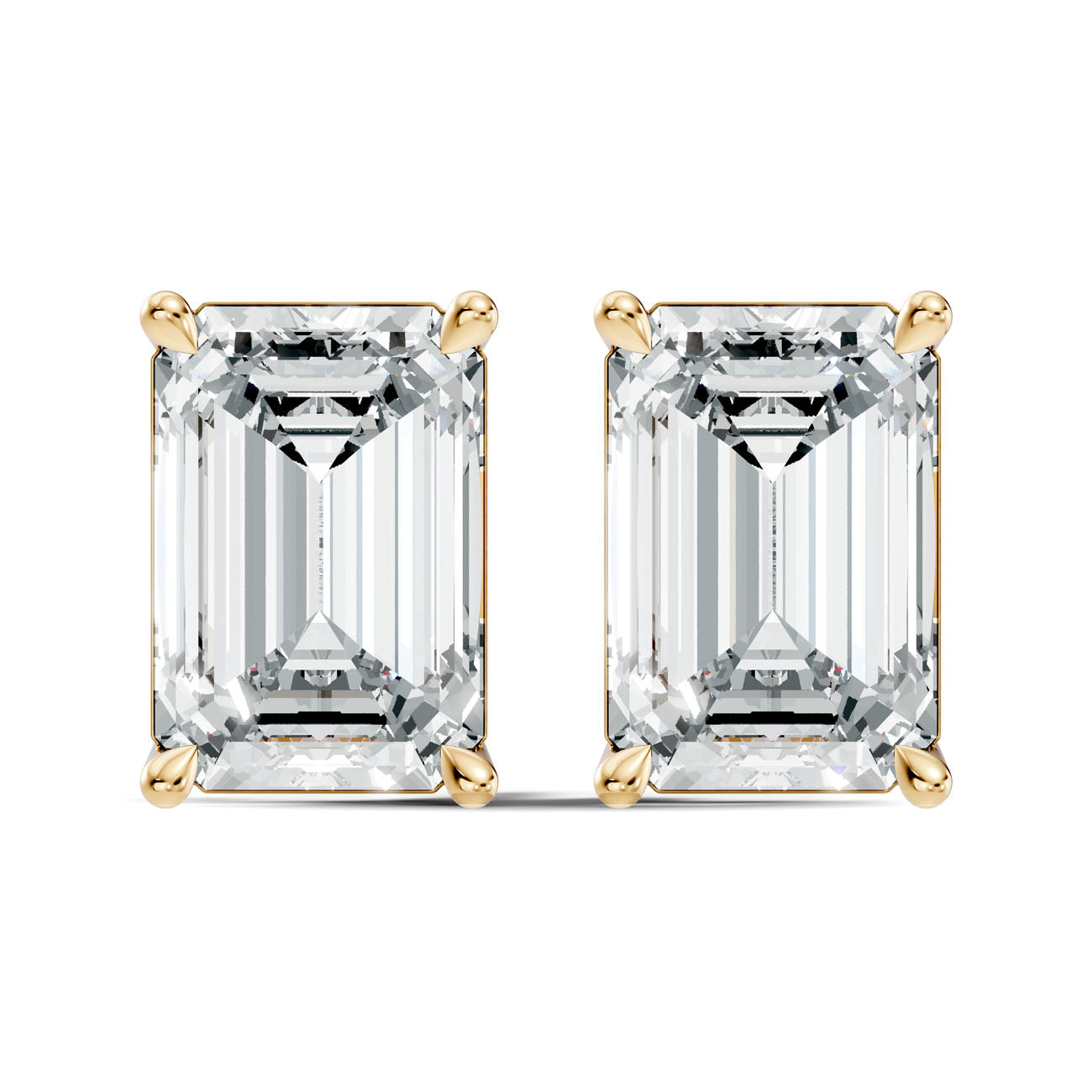 6.40 Ct. Emerald-Cut Diamond Solitaire Stud Earrings in Four-Prong Setting (GJSER-99) 3