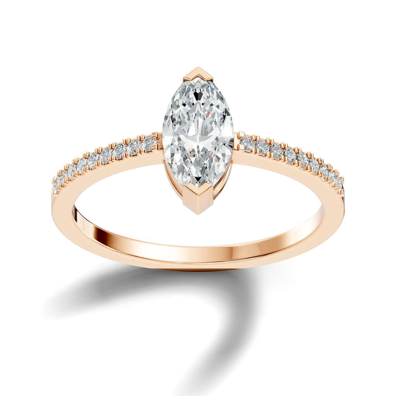 .70 Ct. Marquise Diamond Ring with Pavé Band (GJSLR-010) 6