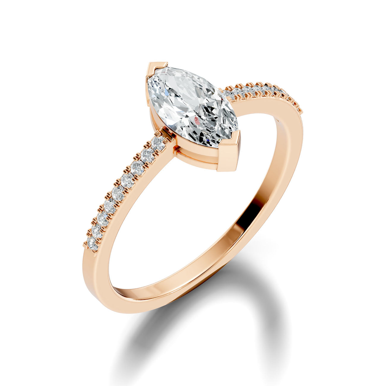 .70 Ct. Marquise Diamond Ring with Pavé Band (GJSLR-010) 8