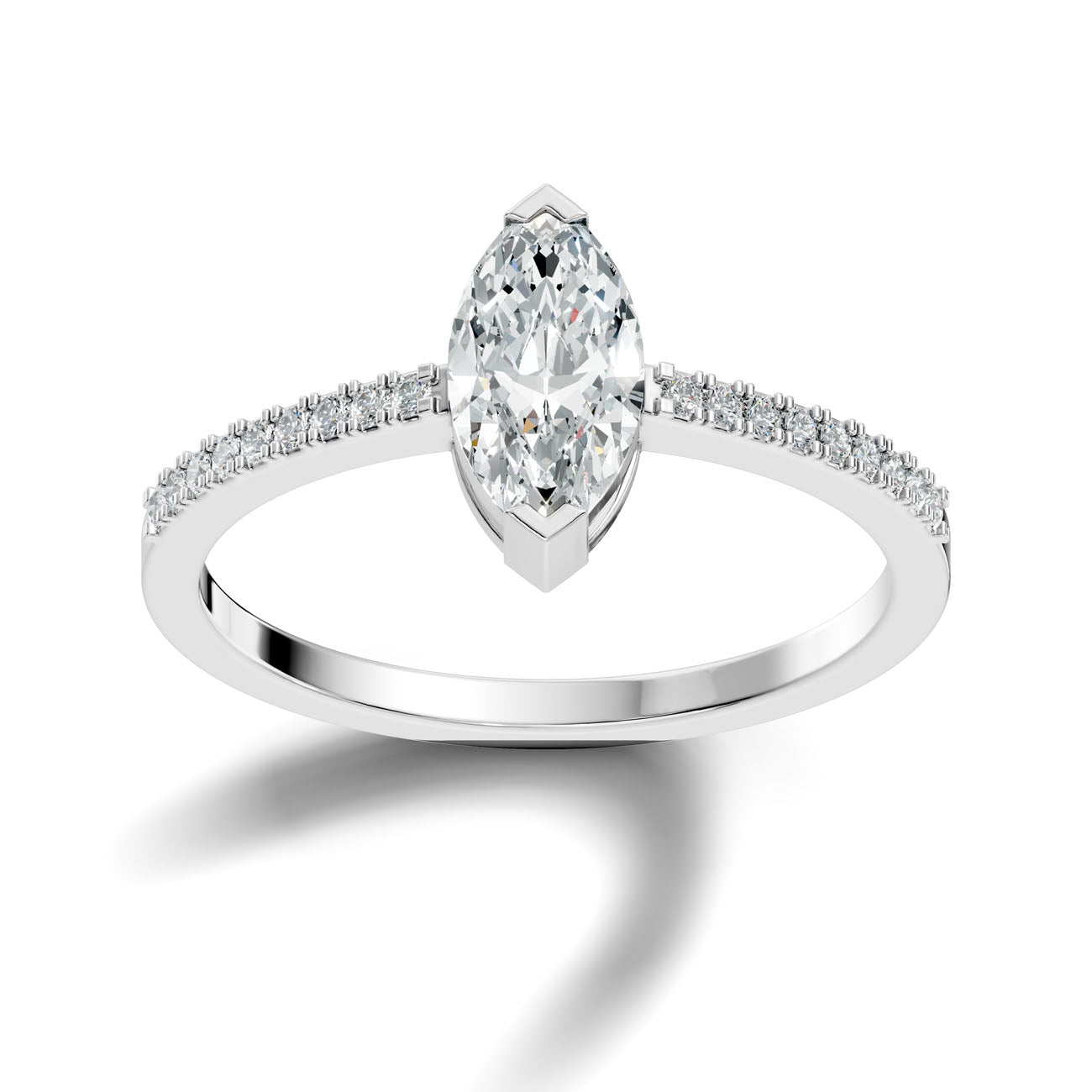 .70 Ct. Marquise Diamond Ring with Pavé Band (GJSLR-010)