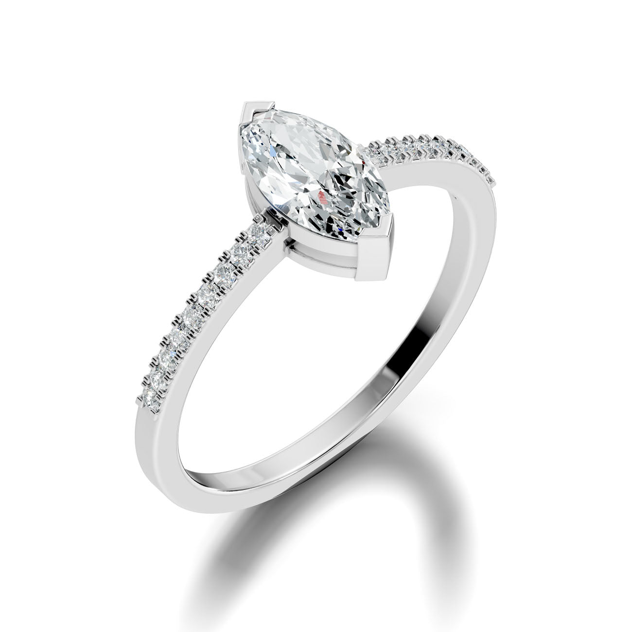 .70 Ct. Marquise Diamond Ring with Pavé Band (GJSLR-010) 13