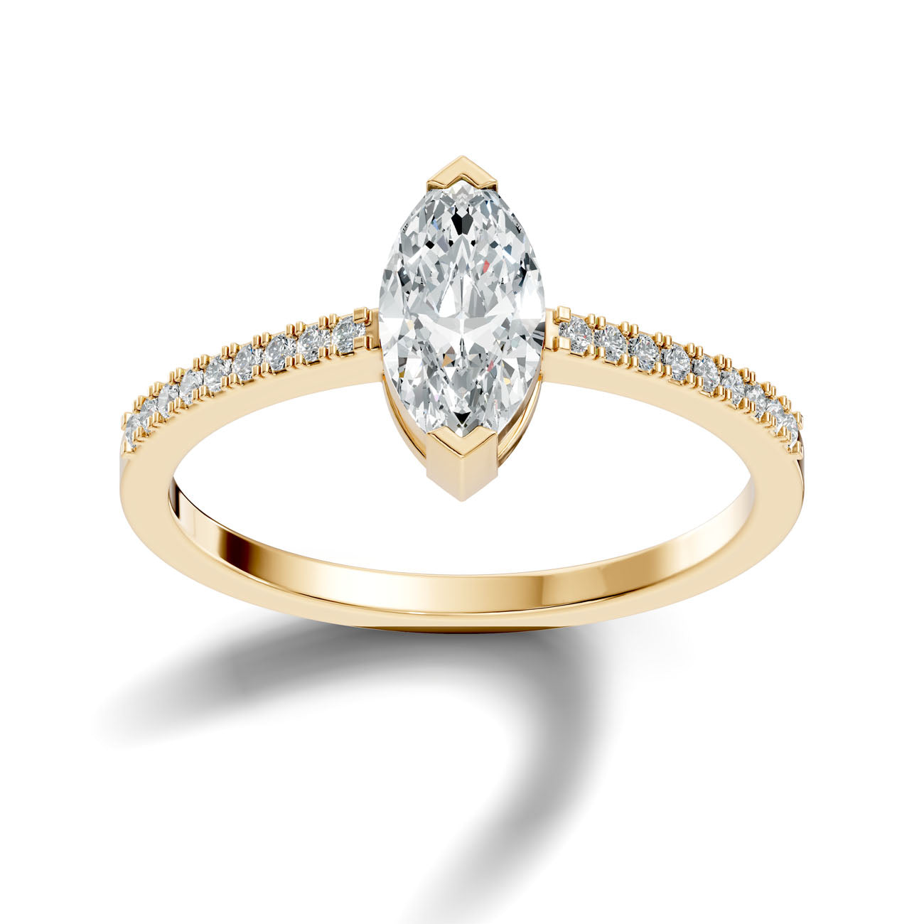 .70 Ct. Marquise Diamond Ring with Pavé Band (GJSLR-010) 4