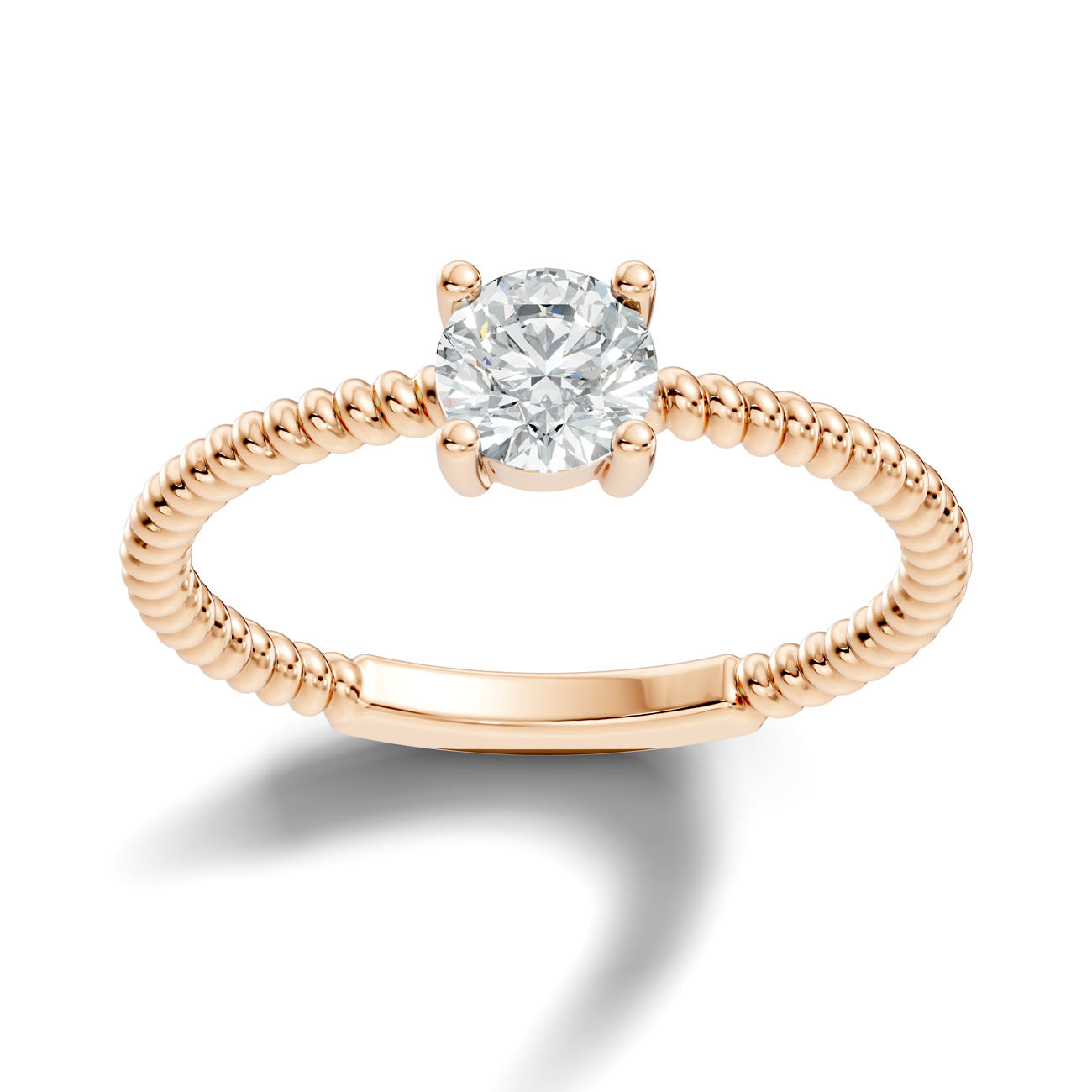 .50 Ct. Round Diamond Solitaire Ring with Beaded Band (GJSLR-011) 11
