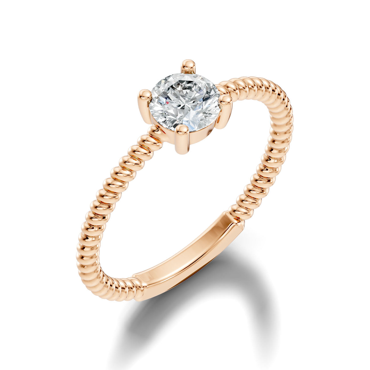 .50 Ct. Round Diamond Solitaire Ring with Beaded Band (GJSLR-011) 13