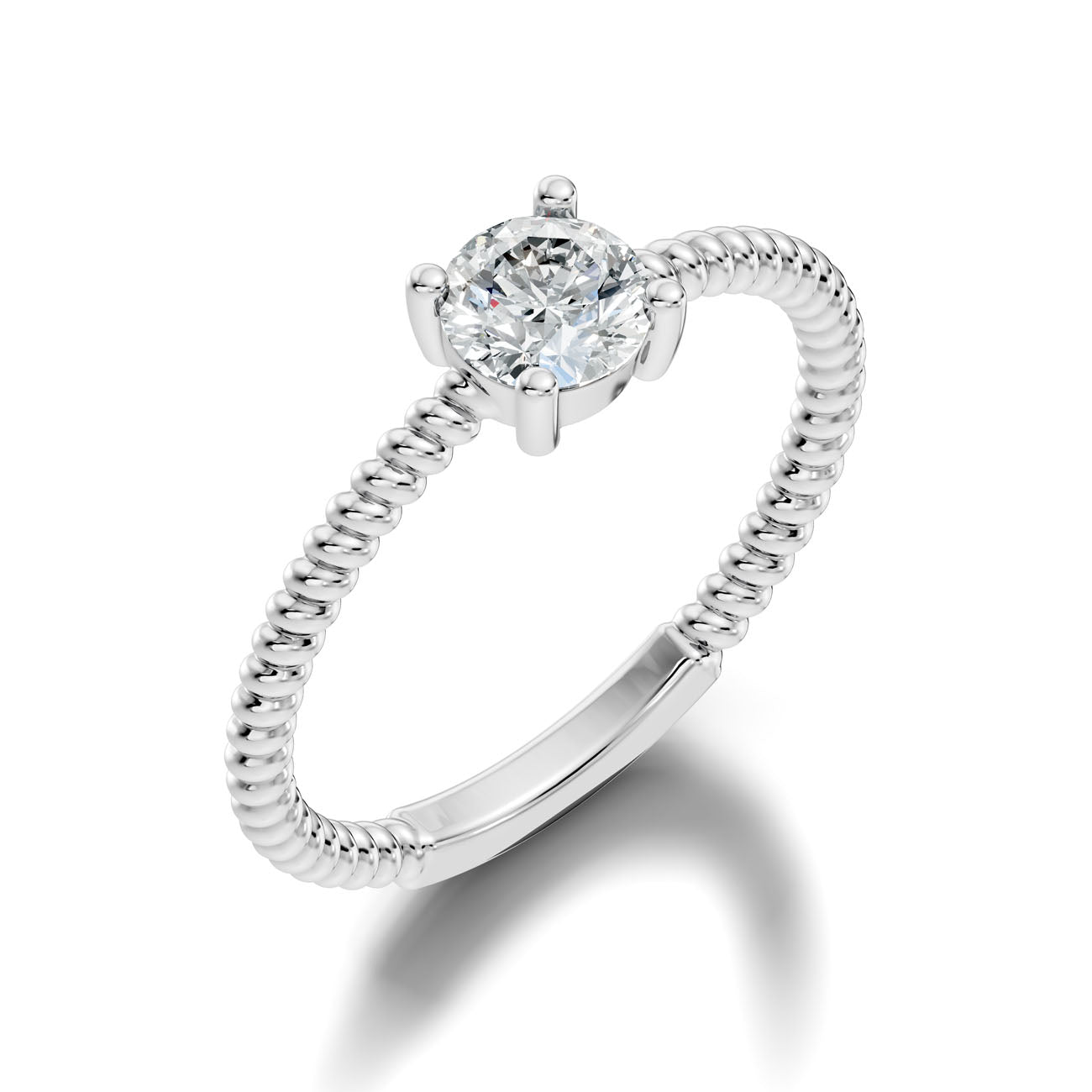 .50 Ct. Round Diamond Solitaire Ring with Beaded Band (GJSLR-011) 6