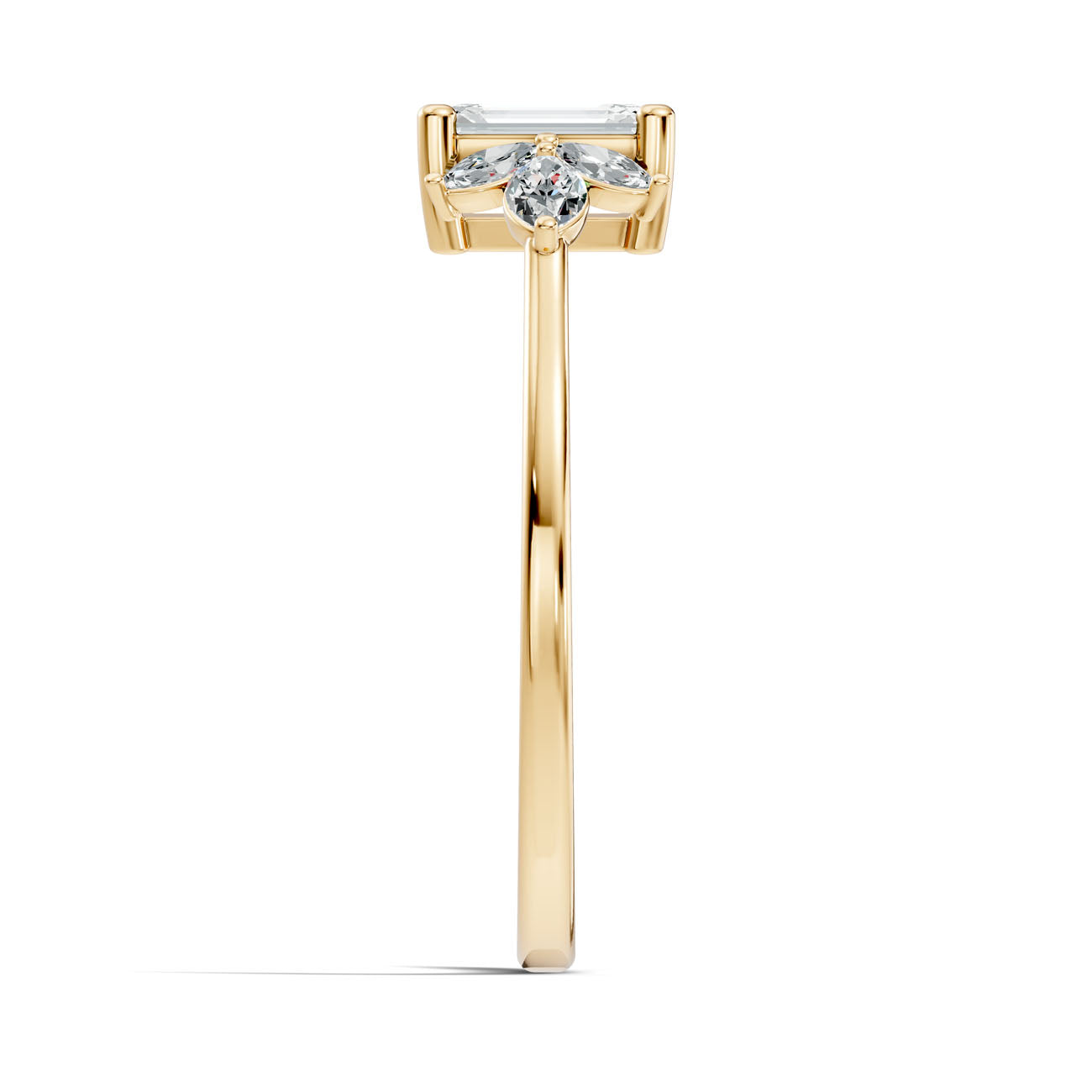 .67 Ct. Emerald-Cut Diamond Ring with Marquise Side Stones (GJSLR-012) 15