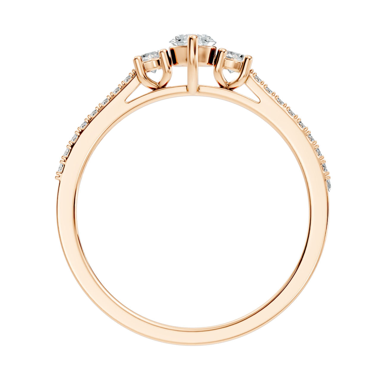 .41 Ct. Oval Diamond Ring with Round Diamond Side Stones and Pavé Shank (GJSLR-013) 14