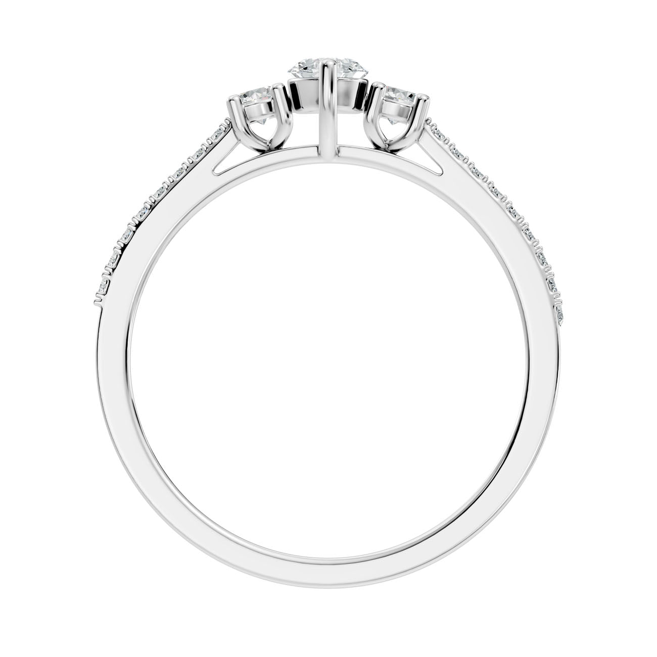 .41 Ct. Oval Diamond Ring with Round Diamond Side Stones and Pavé Shank (GJSLR-013) 11