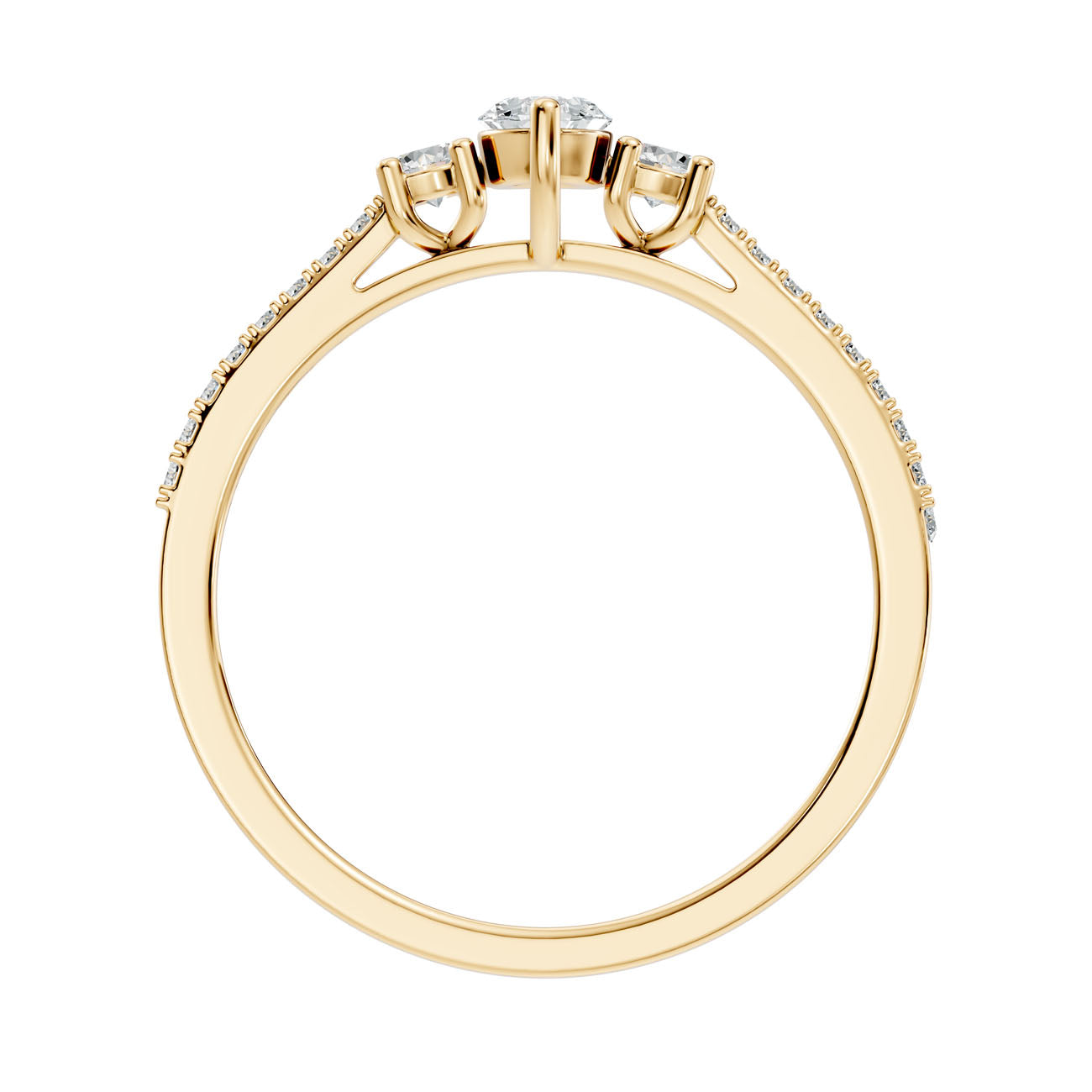.41 Ct. Oval Diamond Ring with Round Diamond Side Stones and Pavé Shank (GJSLR-013) 5