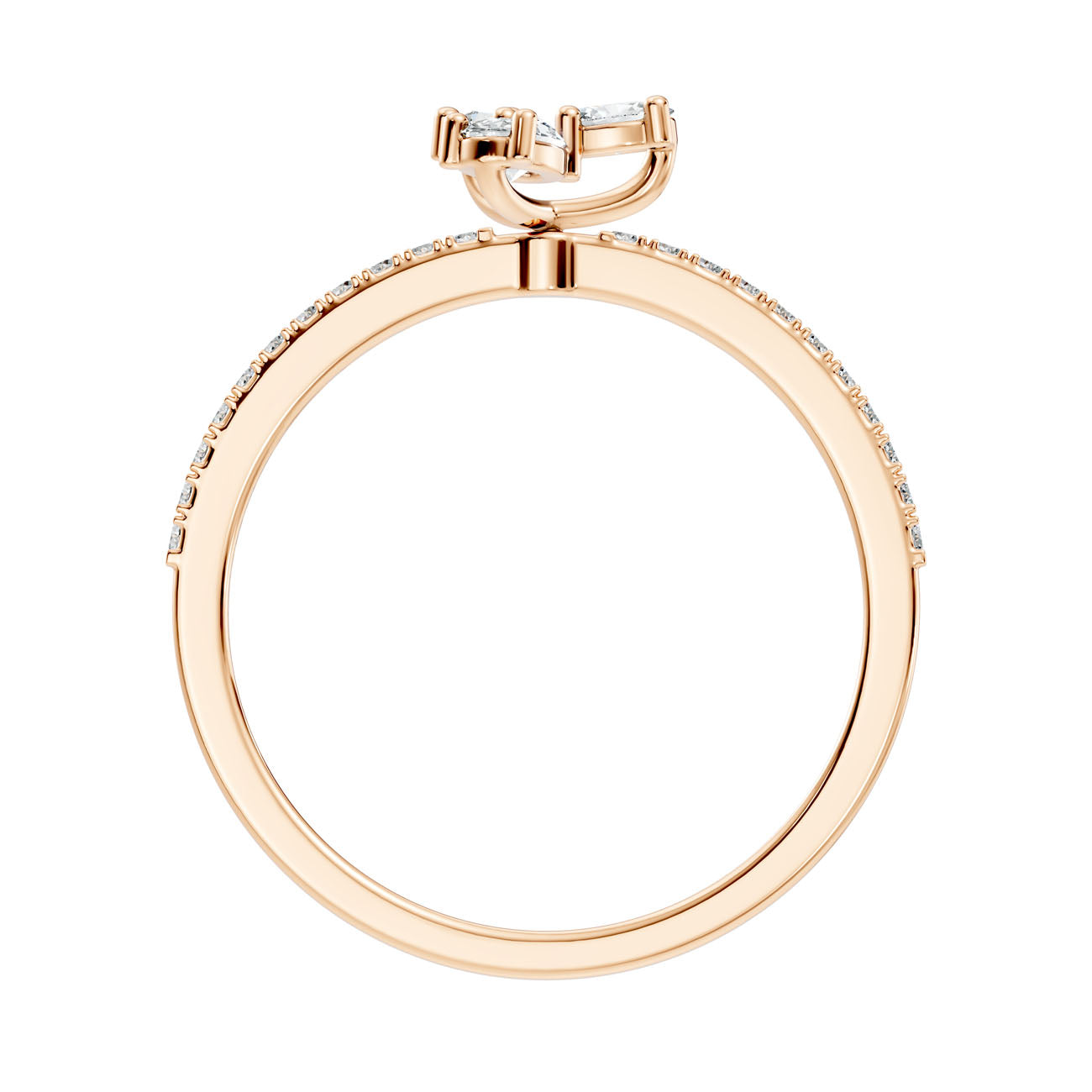 .32 Ct. Oval Diamond Trio Cluster Ring with Pavé Band (GJSLR-015) 9