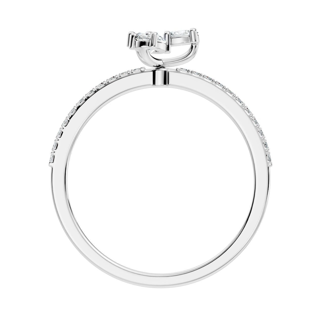 .32 Ct. Oval Diamond Trio Cluster Ring with Pavé Band (GJSLR-015) 14