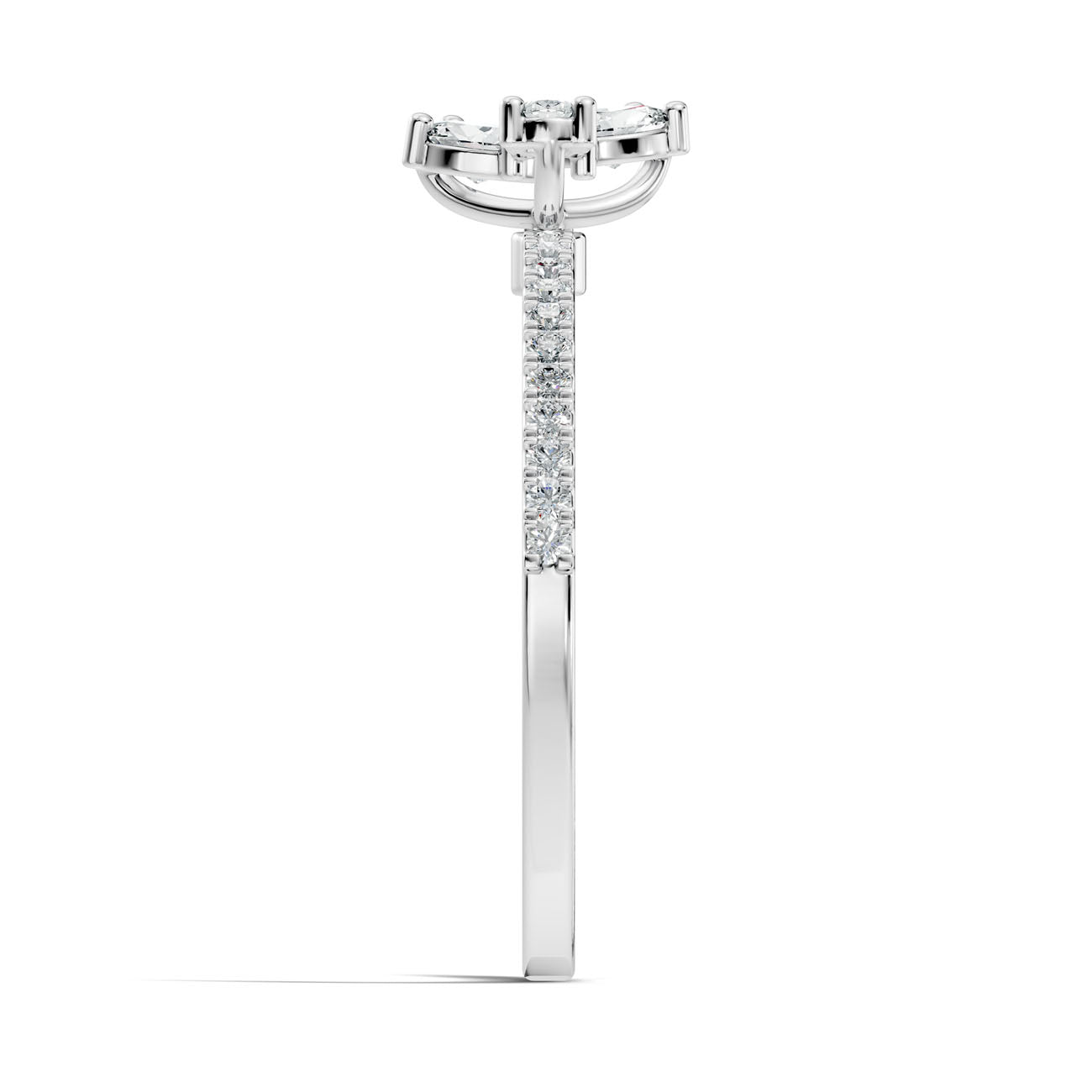 .32 Ct. Oval Diamond Trio Cluster Ring with Pavé Band (GJSLR-015) 15