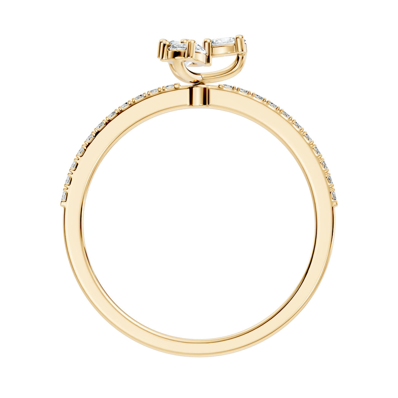 .32 Ct. Oval Diamond Trio Cluster Ring with Pavé Band (GJSLR-015) 5