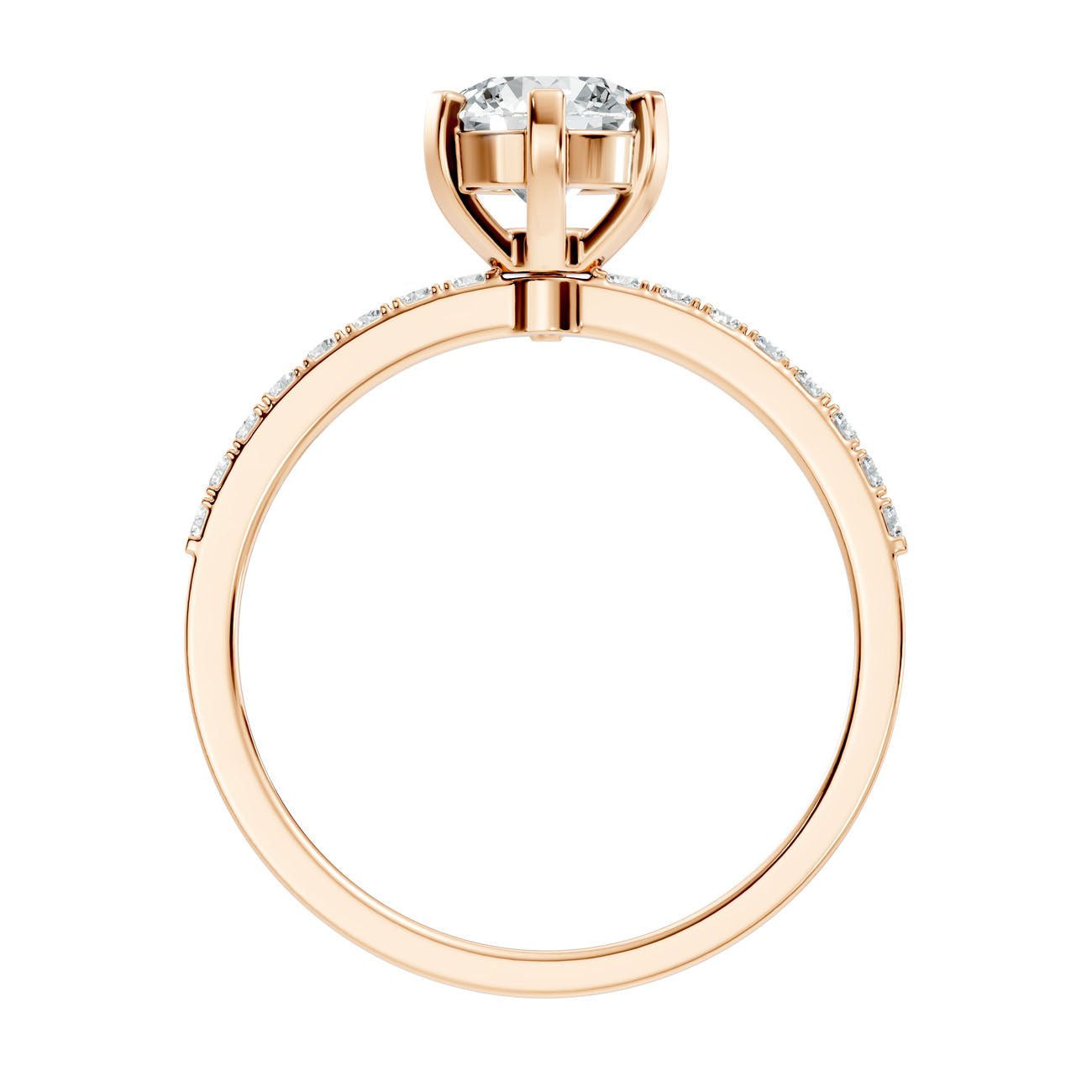 1.20 Ct. Classic Round Solitaire Diamond Ring with Pavé Band (GJSLR-016) 12