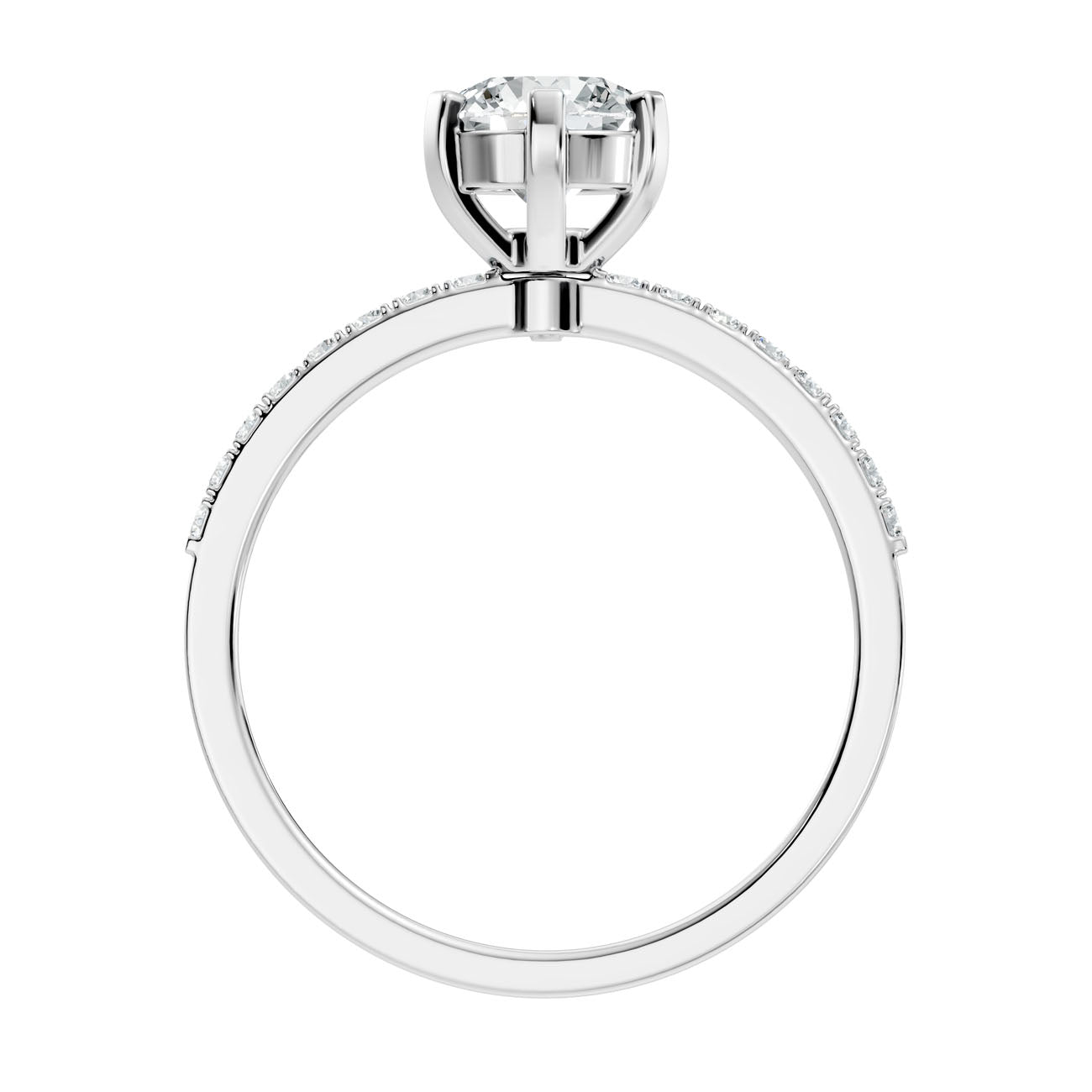 1.20 Ct. Classic Round Solitaire Diamond Ring with Pavé Band (GJSLR-016) 8