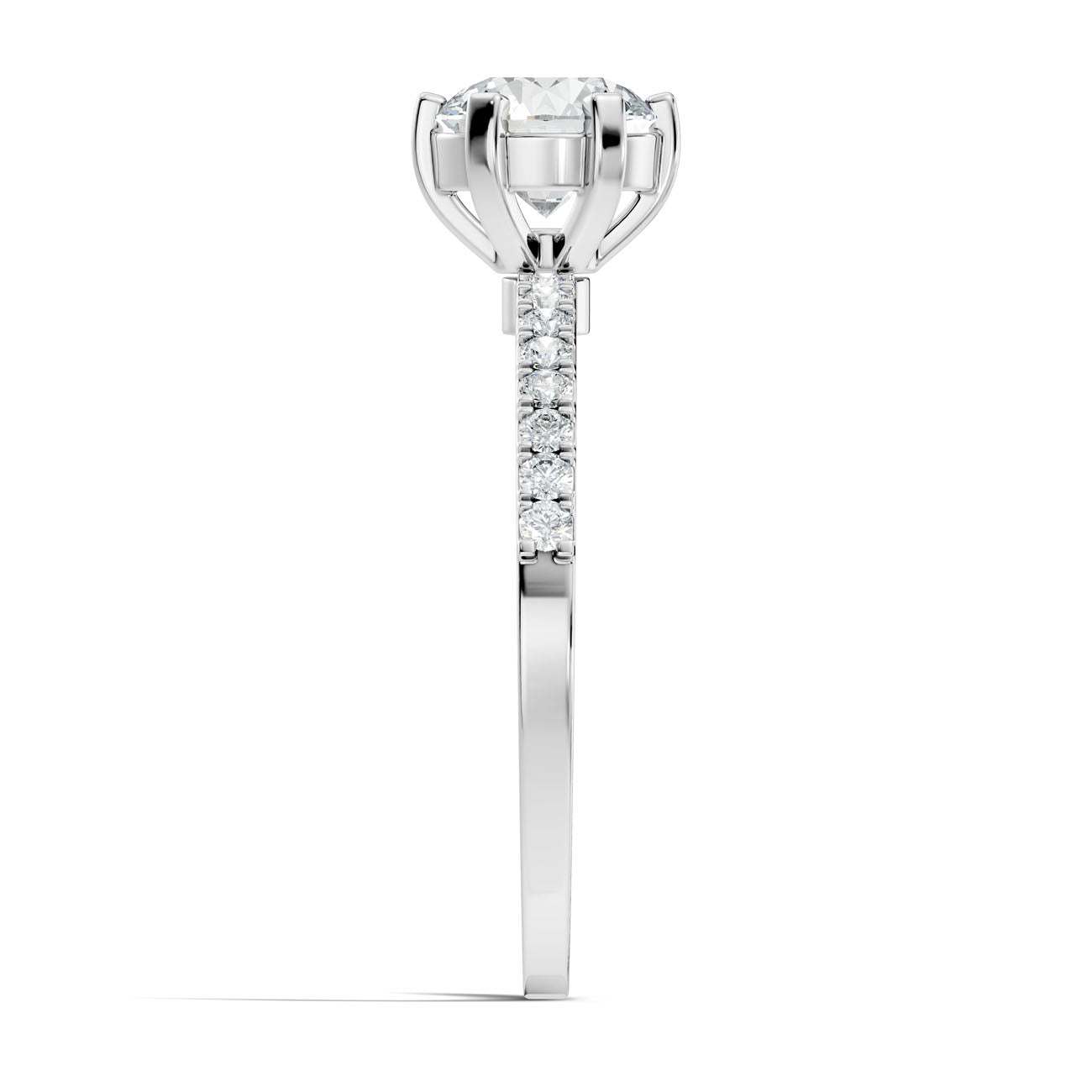 1.20 Ct. Classic Round Solitaire Diamond Ring with Pavé Band (GJSLR-016) 9
