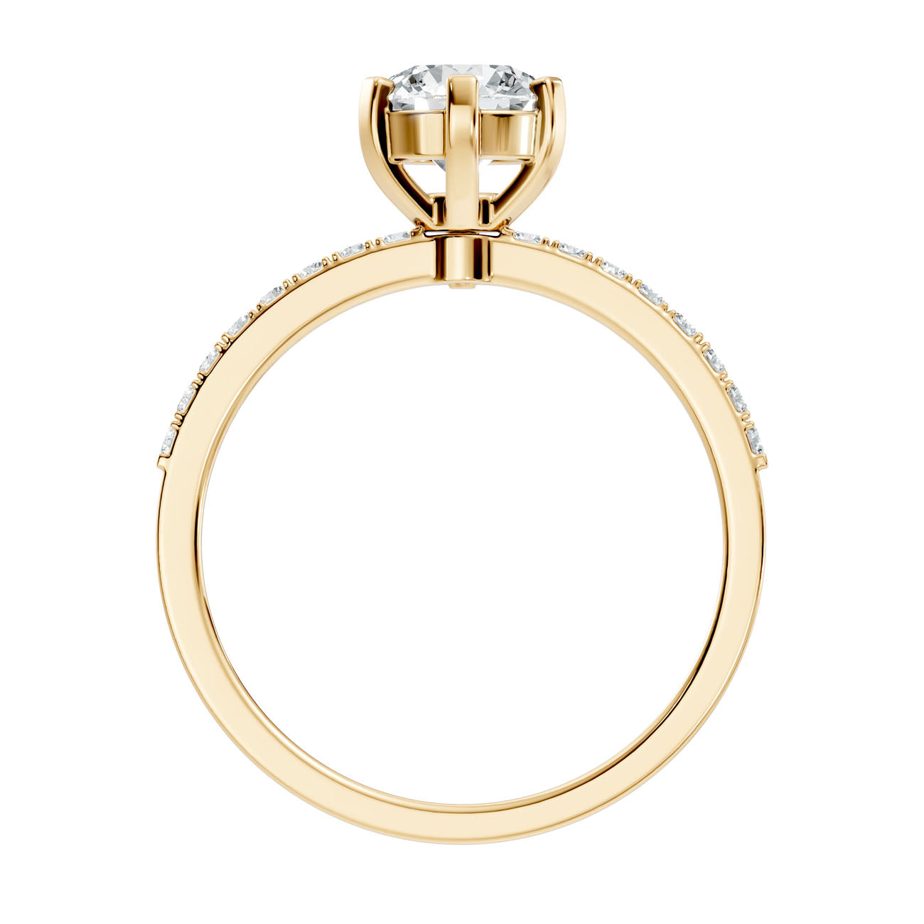 1.20 Ct. Classic Round Solitaire Diamond Ring with Pavé Band (GJSLR-016) 5