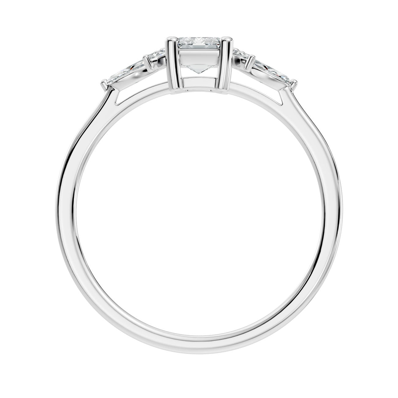 .67 Ct. Emerald Cut Diamond Ring with Marquise Side Stones (GJSLR-017) 13