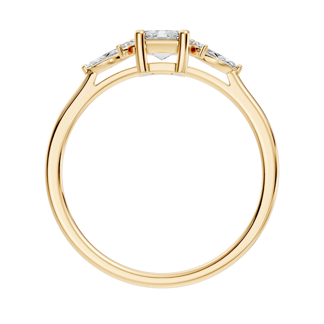 .67 Ct. Emerald Cut Diamond Ring with Marquise Side Stones (GJSLR-017) 5