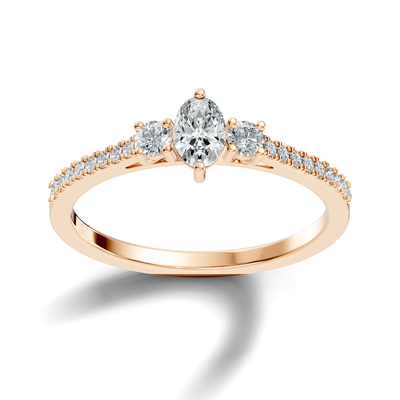 .40 Ct. Oval Diamond Engagement Ring with Round Side Stones (GJSLR-018) 15