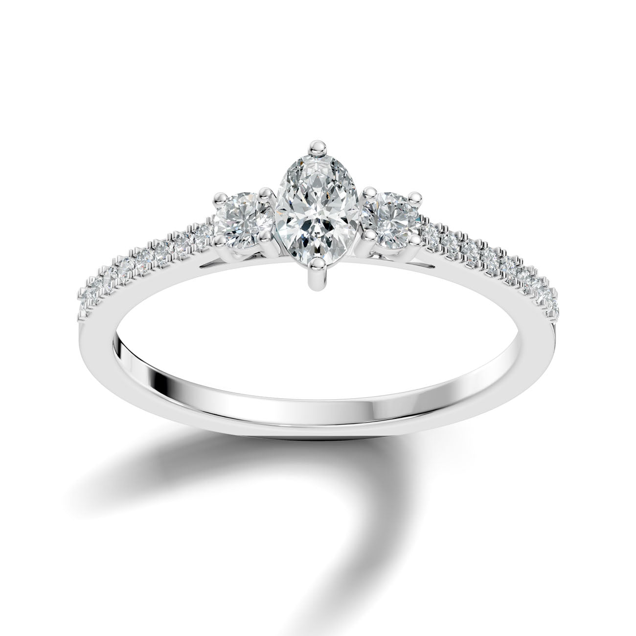 .40 Ct. Oval Diamond Engagement Ring with Round Side Stones (GJSLR-018)