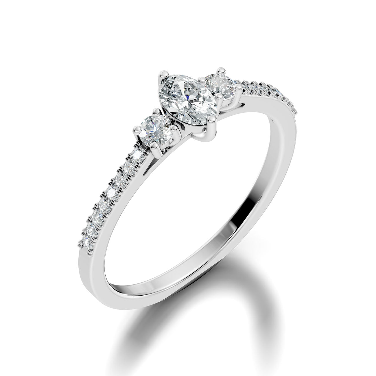 .40 Ct. Oval Diamond Engagement Ring with Round Side Stones (GJSLR-018) 11