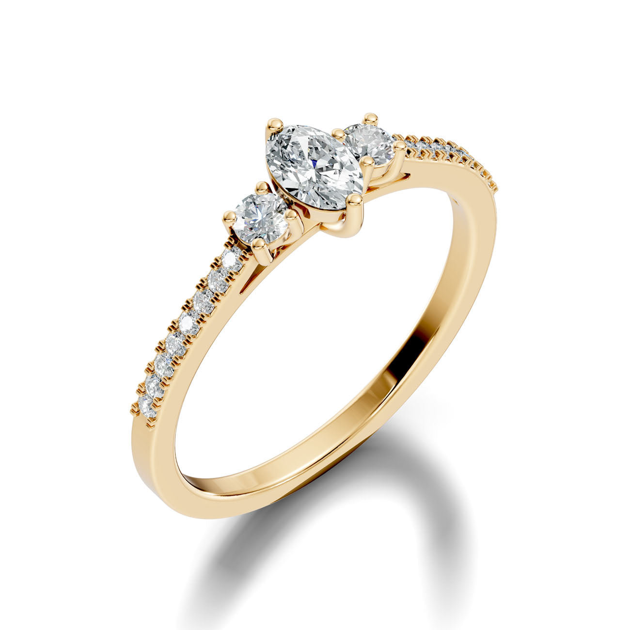 .40 Ct. Oval Diamond Engagement Ring with Round Side Stones (GJSLR-018)