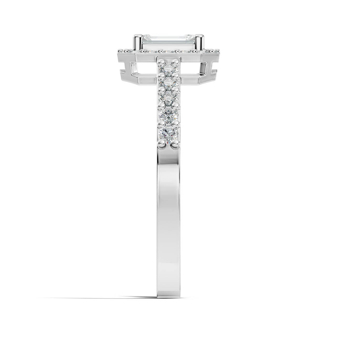 .80 Ct. Emerald Cut Halo Diamond Engagement Ring (GJSLR-02) 5