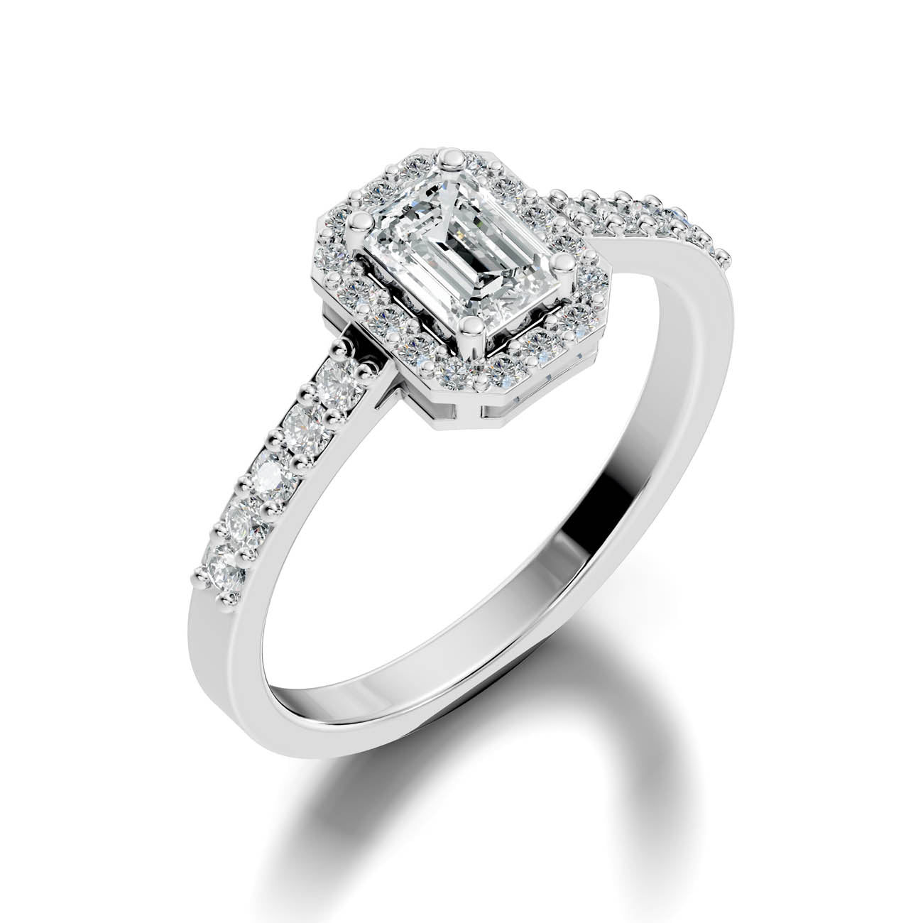 .80 Ct. Emerald Cut Halo Diamond Engagement Ring (GJSLR-02) 6