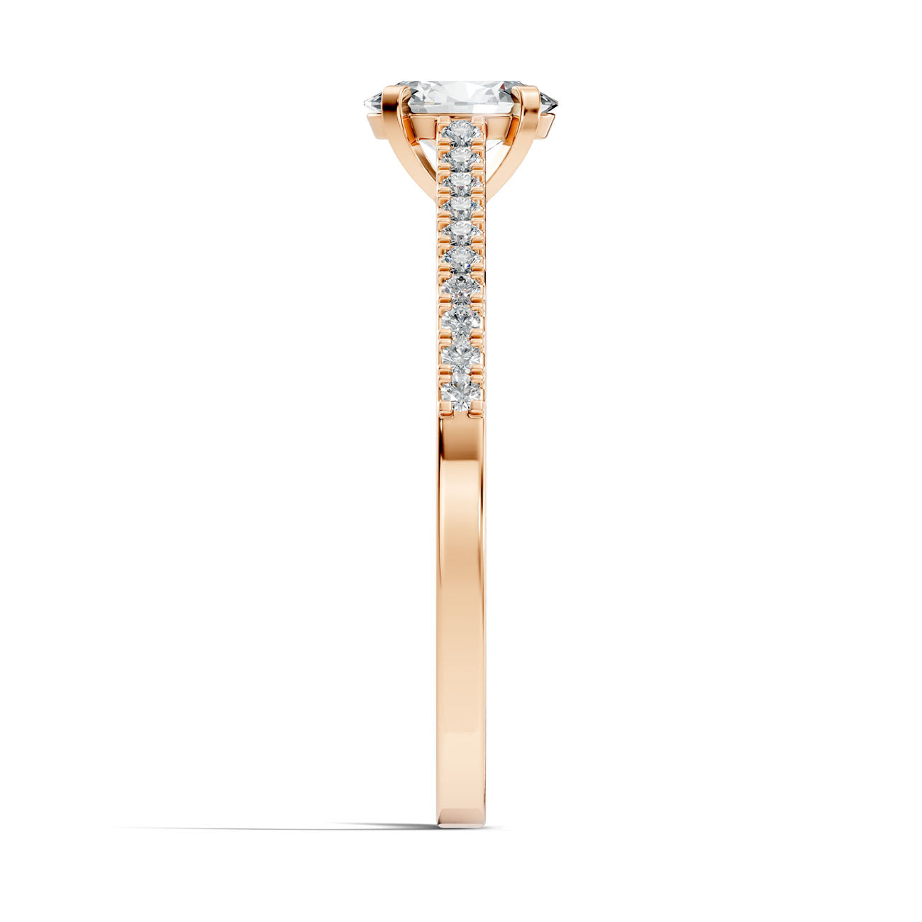 .43 Ct. Oval Diamond Ring with Pavé Band (GJSLR-020) 9