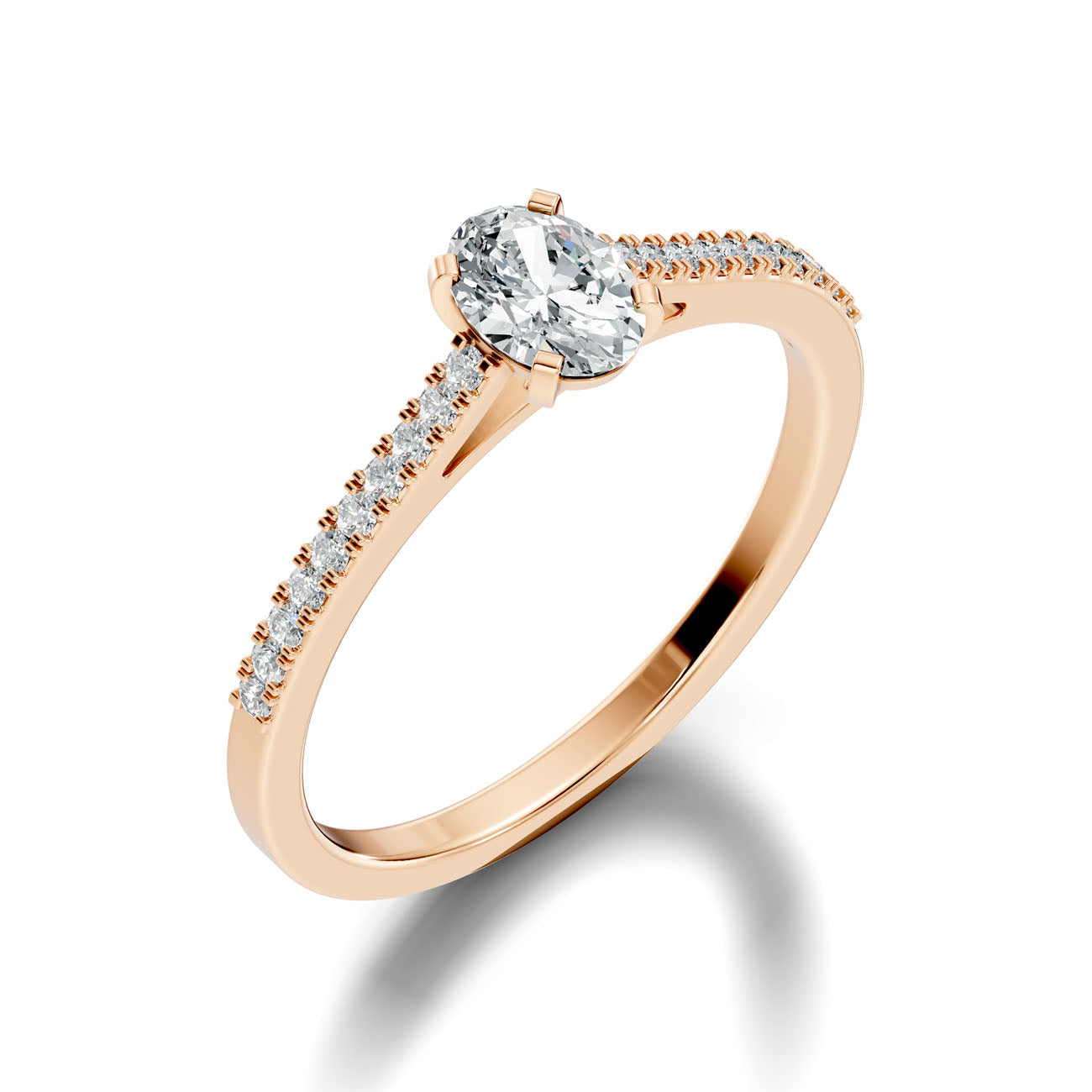 .43 Ct. Oval Diamond Ring with Pavé Band (GJSLR-020) 11