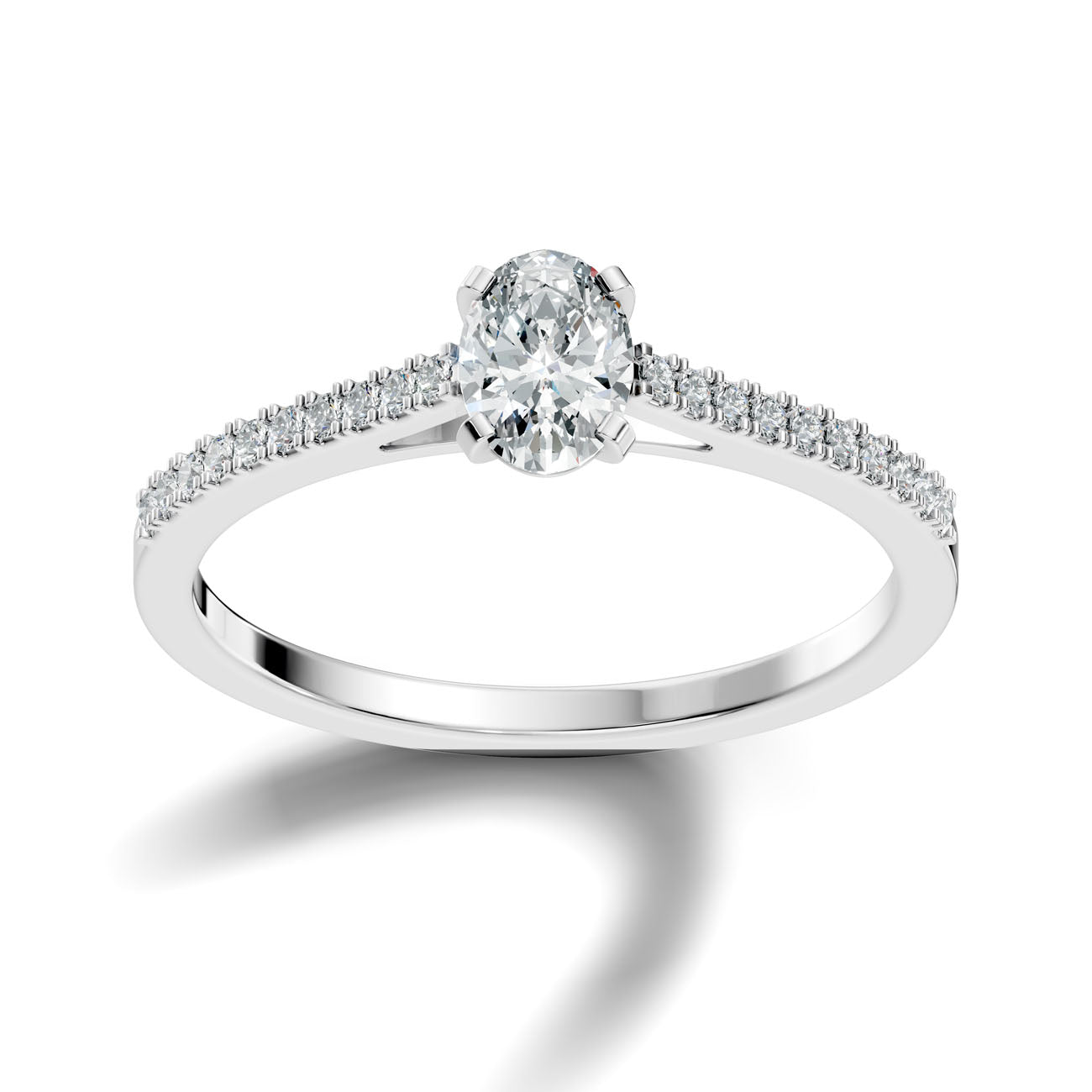 .43 Ct. Oval Diamond Ring with Pavé Band (GJSLR-020) 8