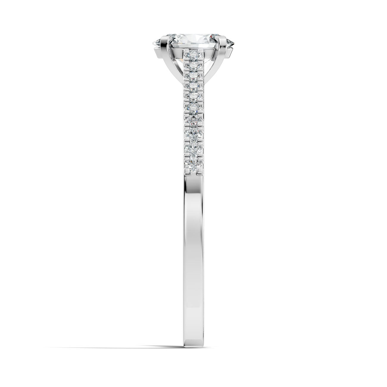 .43 Ct. Oval Diamond Ring with Pavé Band (GJSLR-020) 13