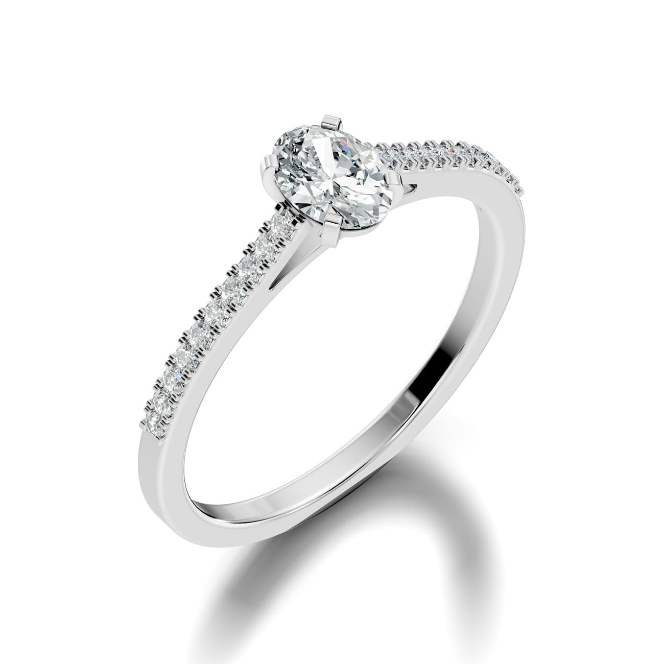 .43 Ct. Oval Diamond Ring with Pavé Band (GJSLR-020) 7