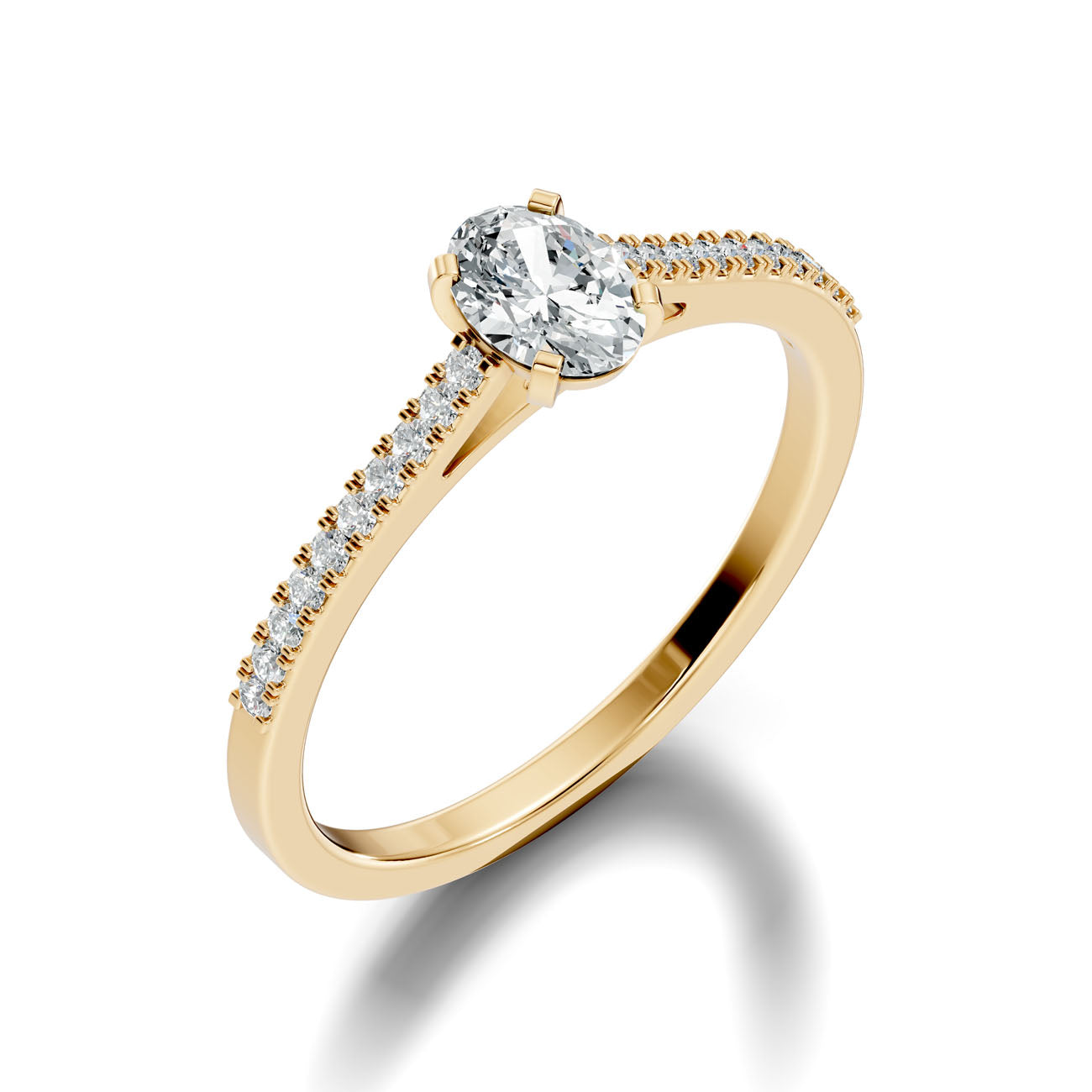 .43 Ct. Oval Diamond Ring with Pavé Band (GJSLR-020)