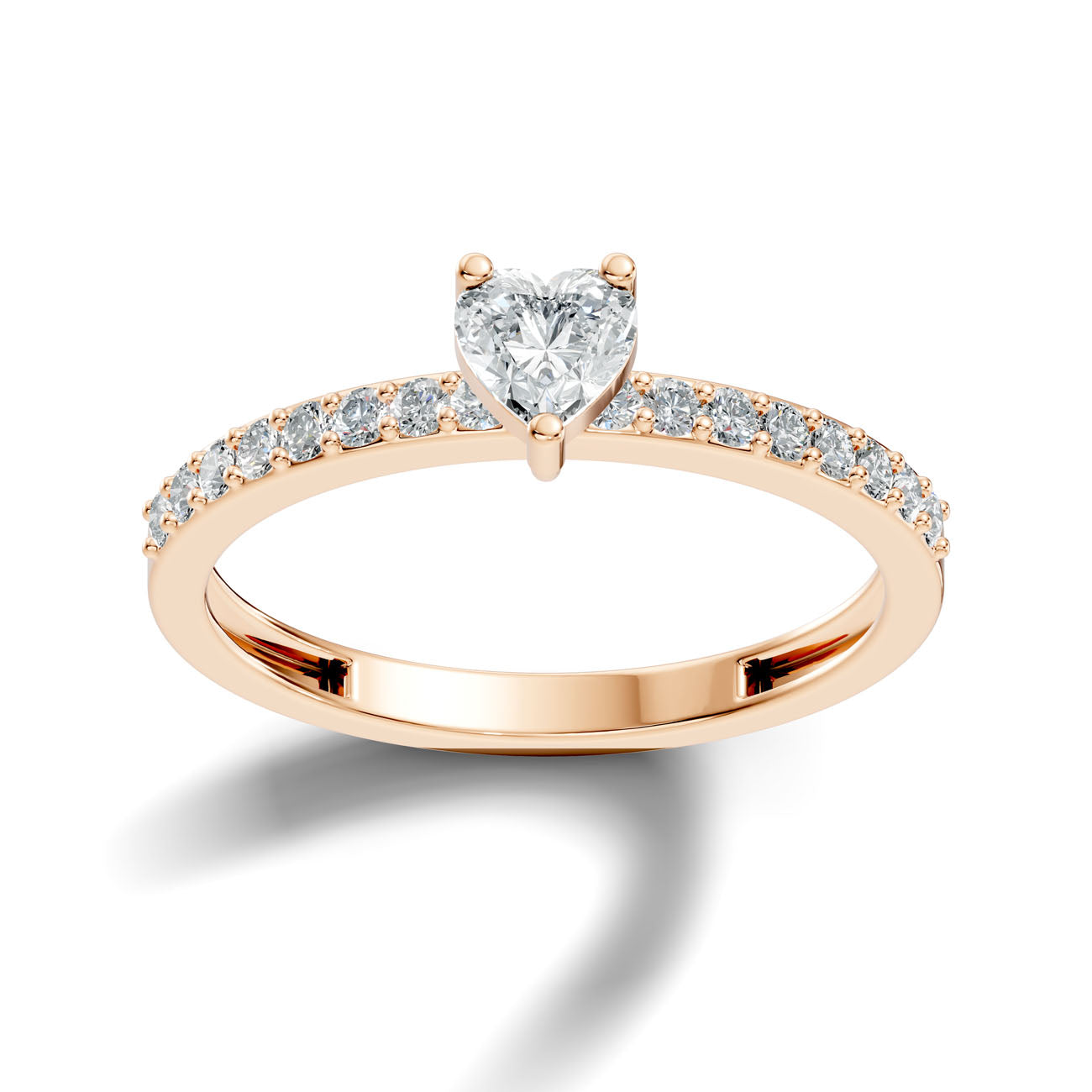 .56 Ct. Heart-Shaped Diamond Ring with Pavé Band (GJSLR-027) 7