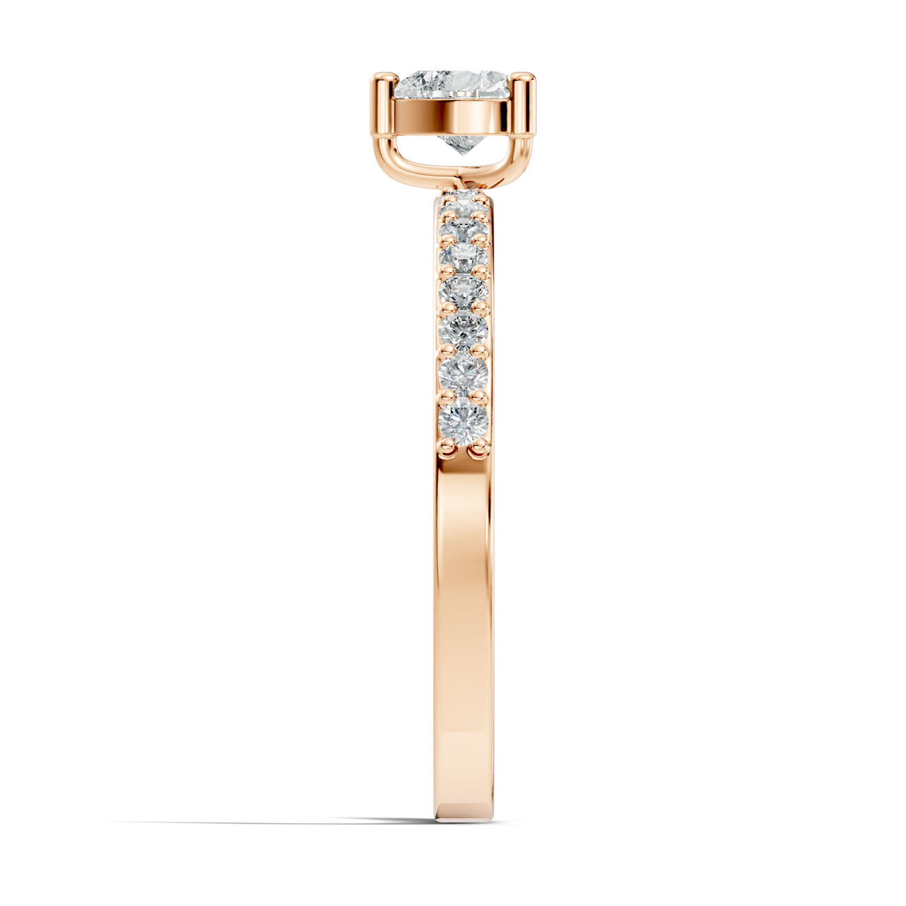 .56 Ct. Heart-Shaped Diamond Ring with Pavé Band (GJSLR-027) 8