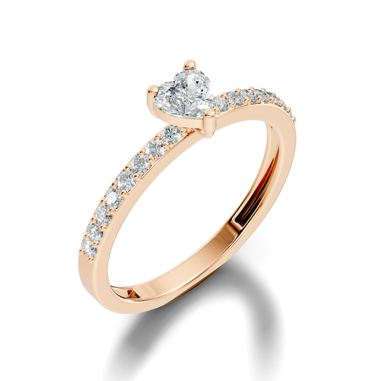 .56 Ct. Heart-Shaped Diamond Ring with Pavé Band (GJSLR-027) 9