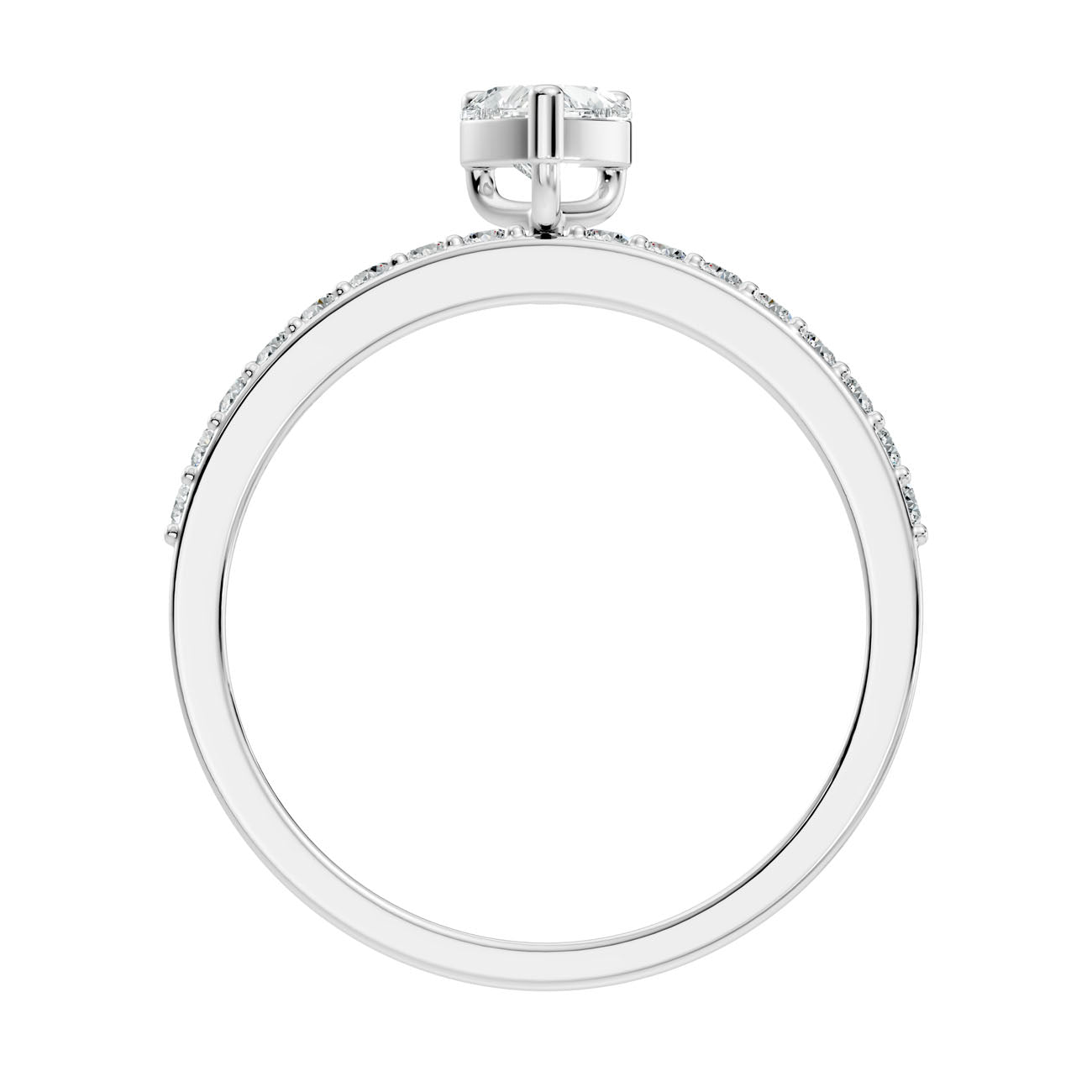 .56 Ct. Heart-Shaped Diamond Ring with Pavé Band (GJSLR-027) 11