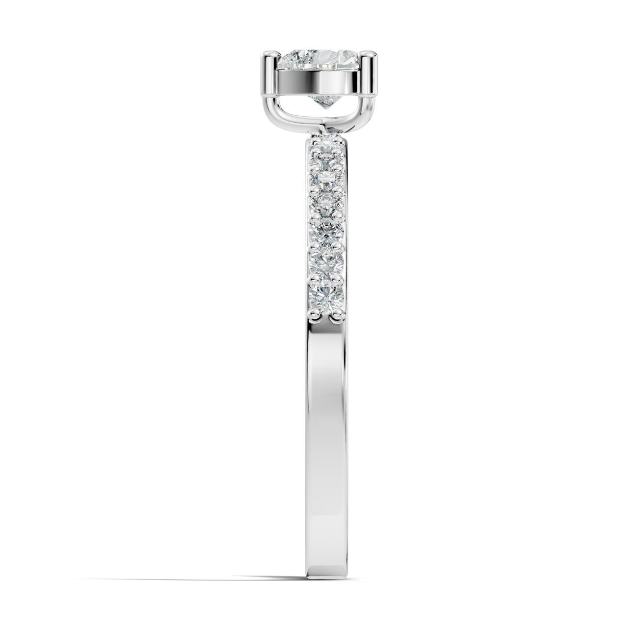 .56 Ct. Heart-Shaped Diamond Ring with Pavé Band (GJSLR-027) 15