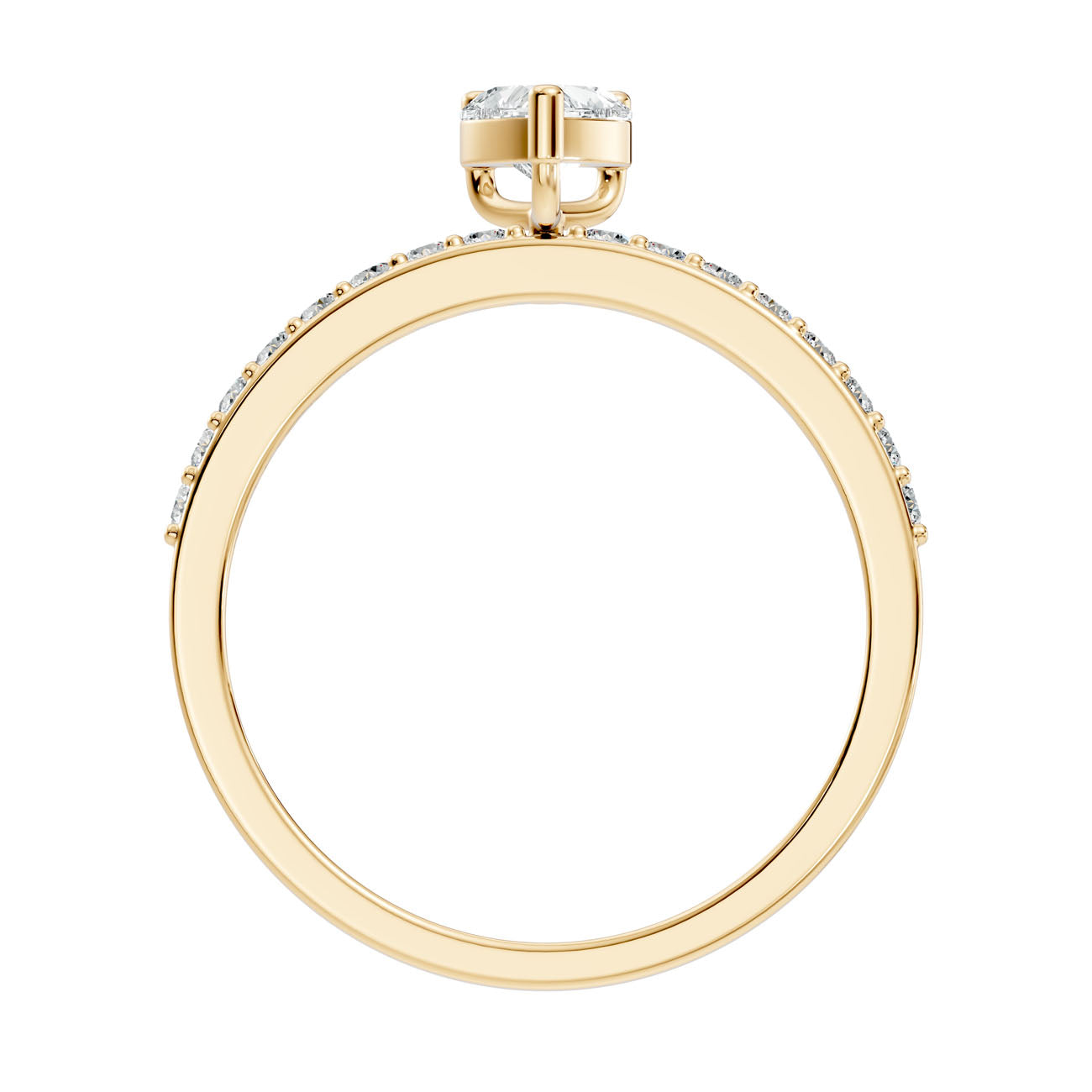 .56 Ct. Heart-Shaped Diamond Ring with Pavé Band (GJSLR-027) 13