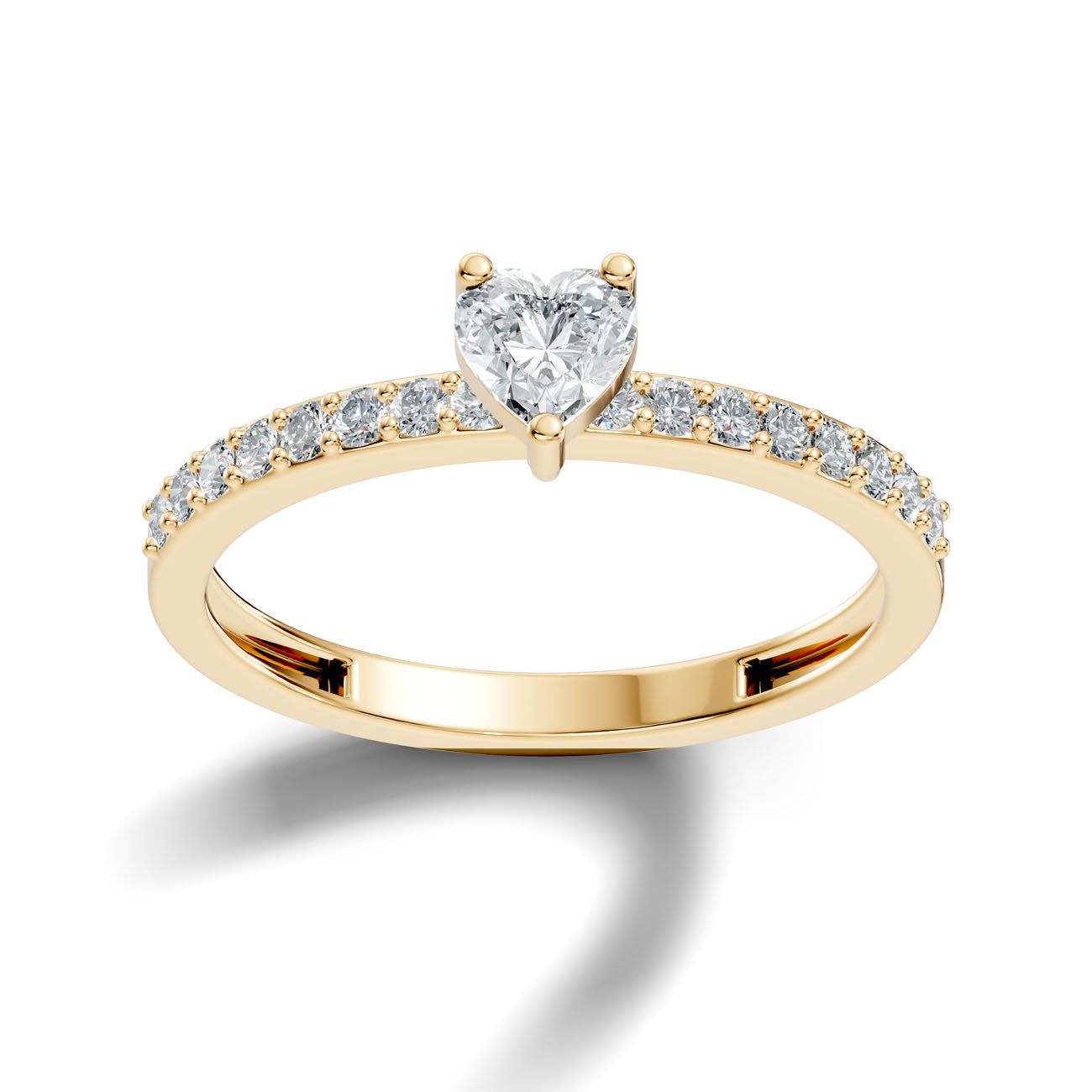 .56 Ct. Heart-Shaped Diamond Ring with Pavé Band (GJSLR-027) 4