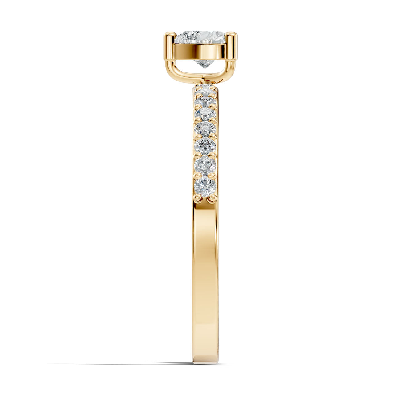 .56 Ct. Heart-Shaped Diamond Ring with Pavé Band (GJSLR-027) 14