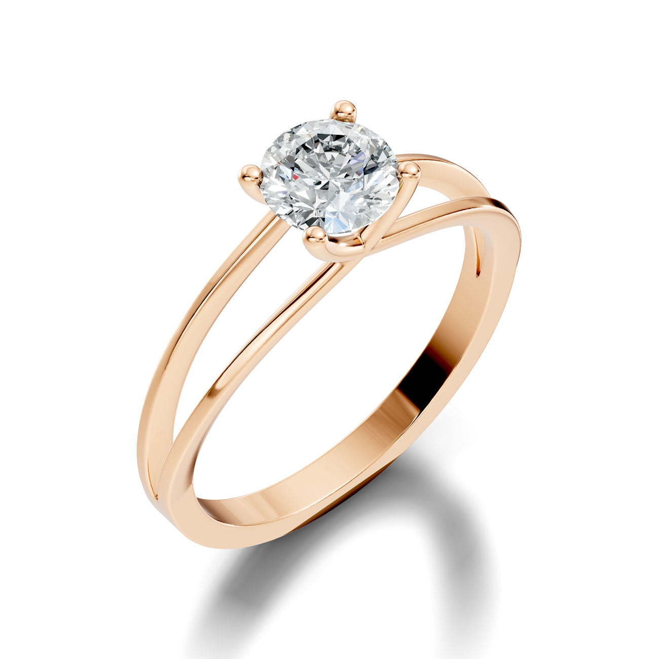 .85 Ct. Round Diamond Solitaire Ring with Split Shank (GJSLR-028) 7
