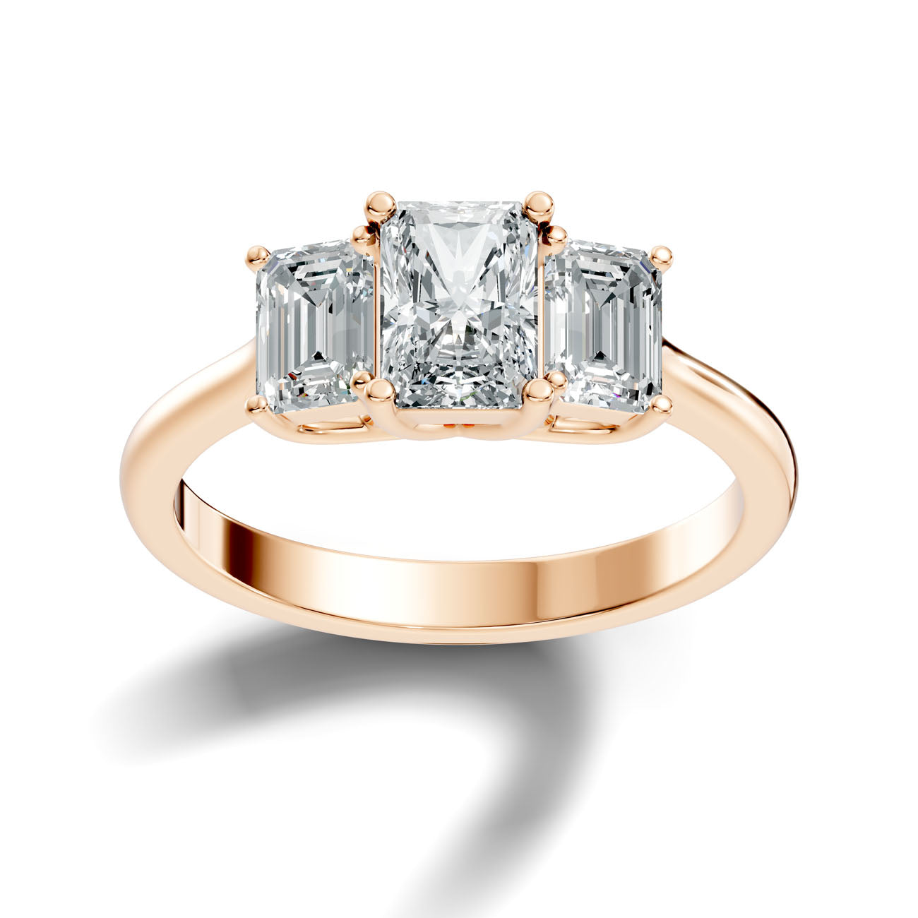 2.08 Ct. Radiant Cut Diamond Ring with Emerald Cut Side Stones (GJSLR-029) 8