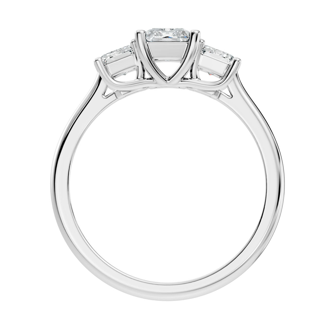 2.08 Ct. Radiant Cut Diamond Ring with Emerald Cut Side Stones (GJSLR-029) 11